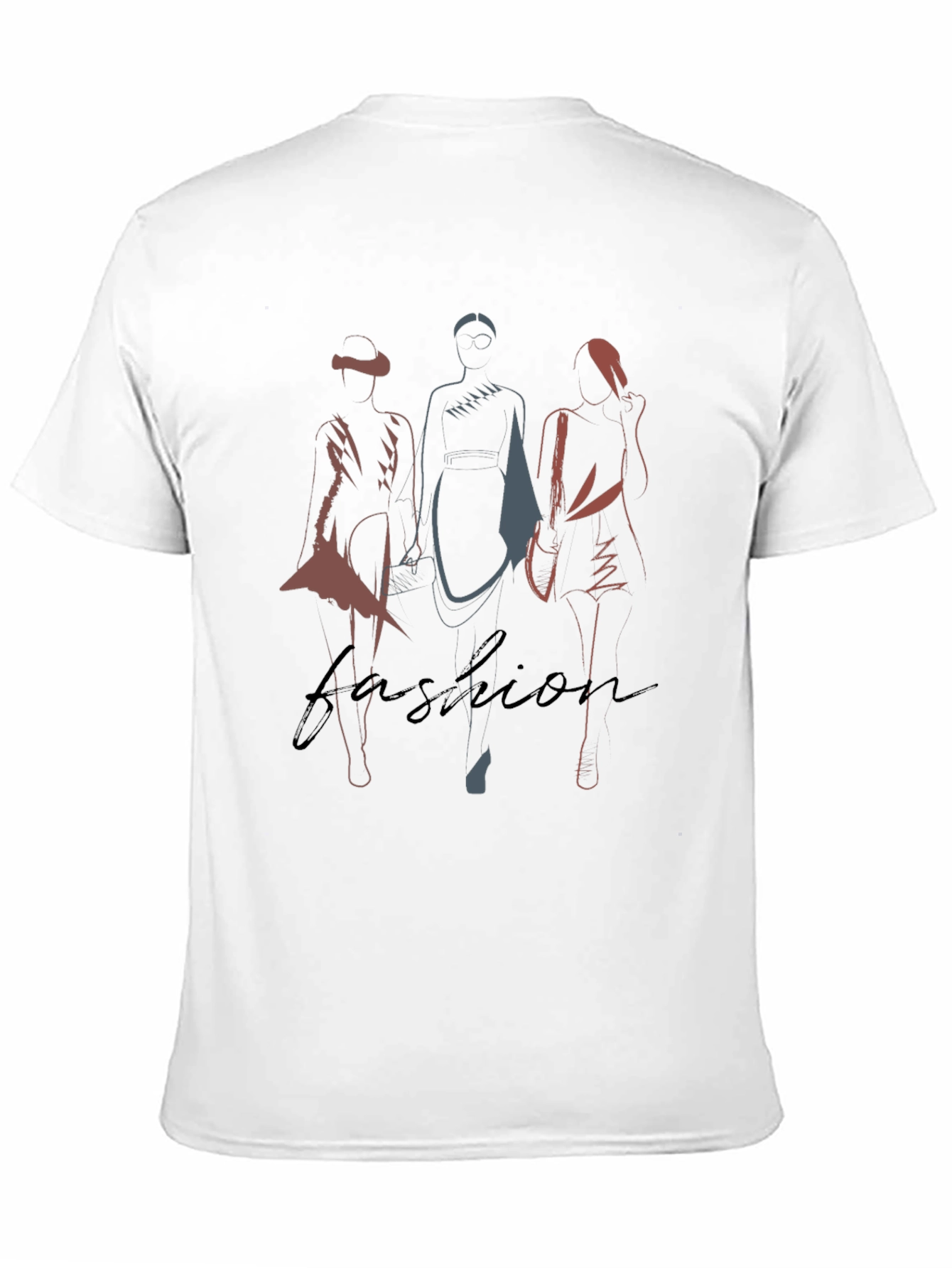 Fashion Silhouette Graphic Tee - Stylish Mens Black T-Shirt