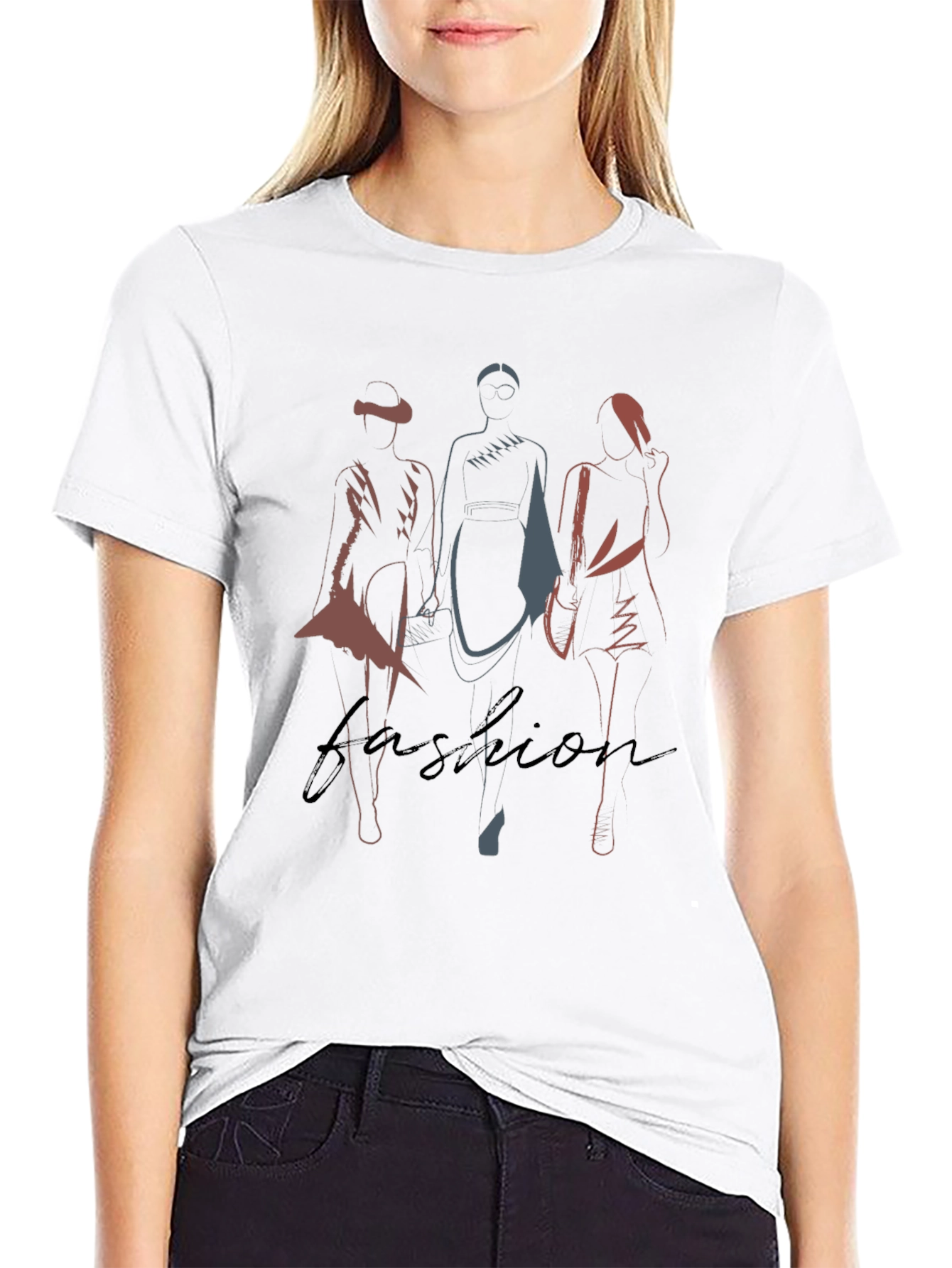 Fashion Silhouette Graphic Tee - Stylish Mens Black T-Shirt