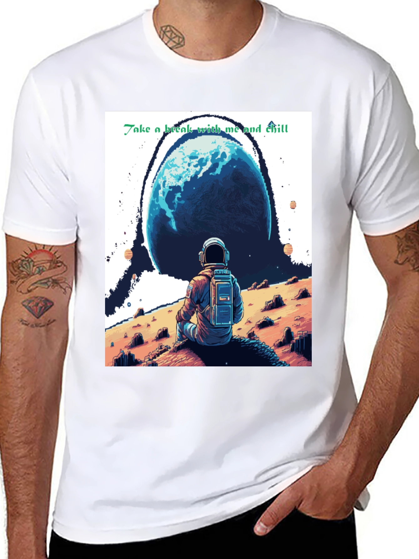Chill Astronaut Graphic T-Shirt