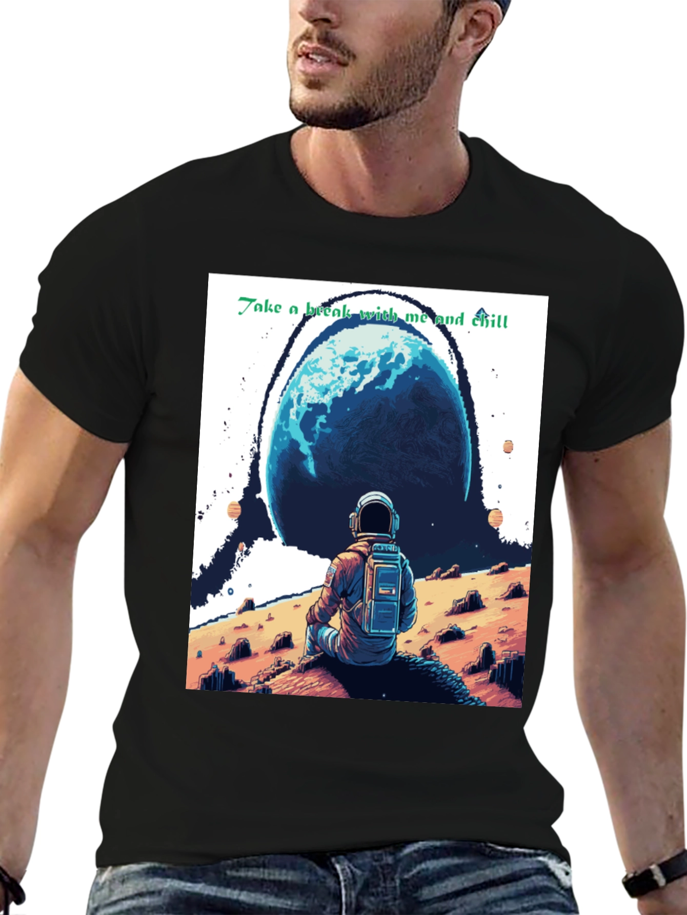 Chill Astronaut Graphic T-Shirt