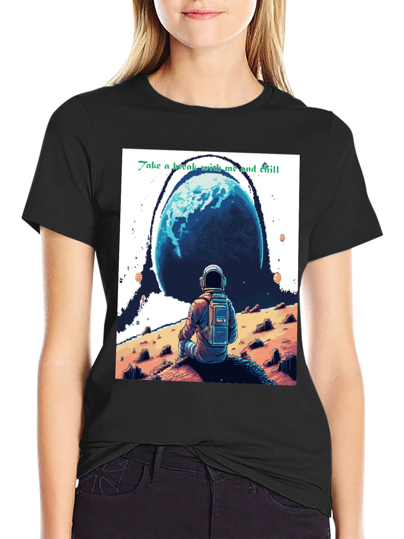Chill Astronaut Graphic T-Shirt