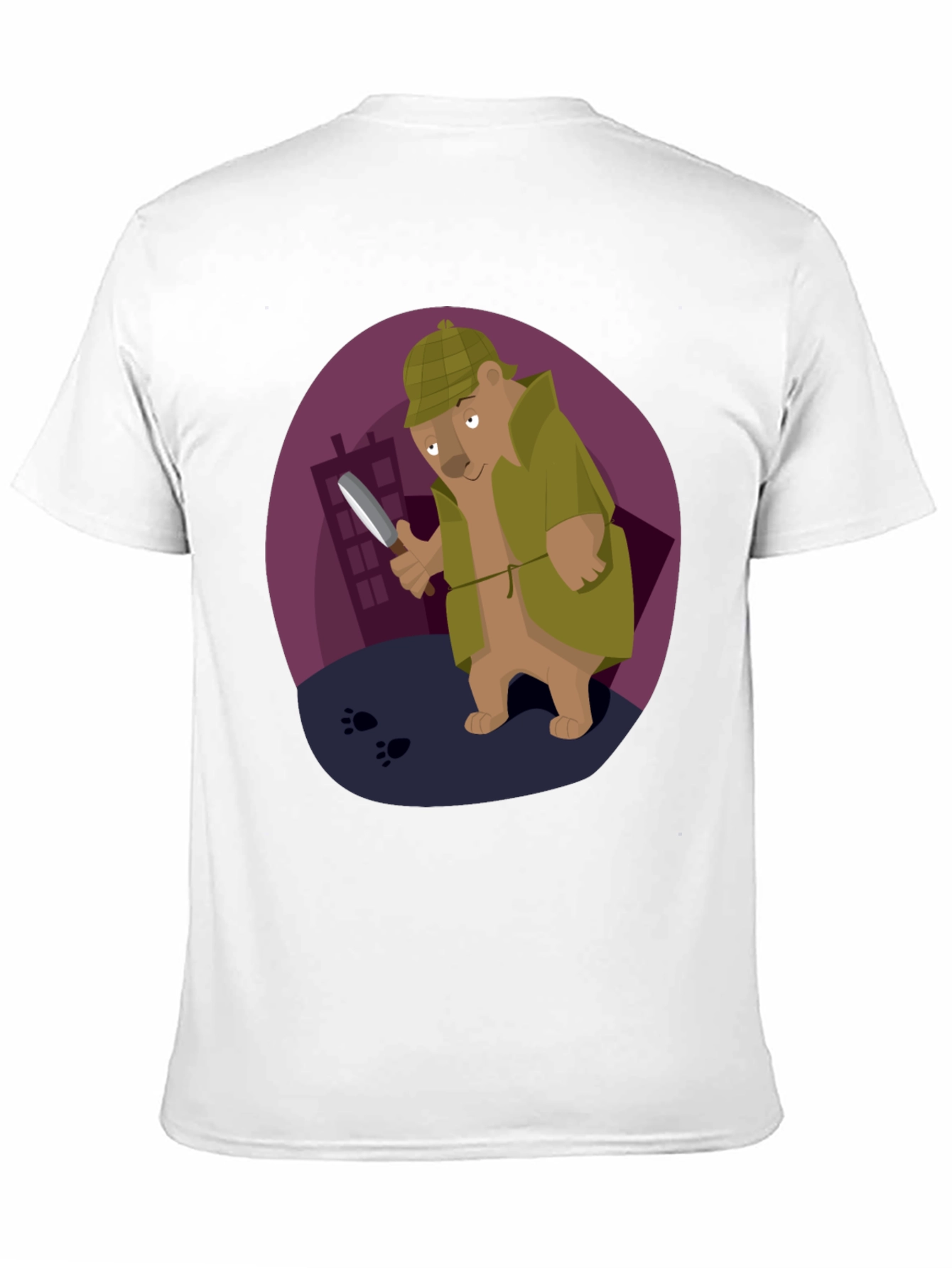 Detective Bear T-Shirt - Cartoon Sleuth Design
