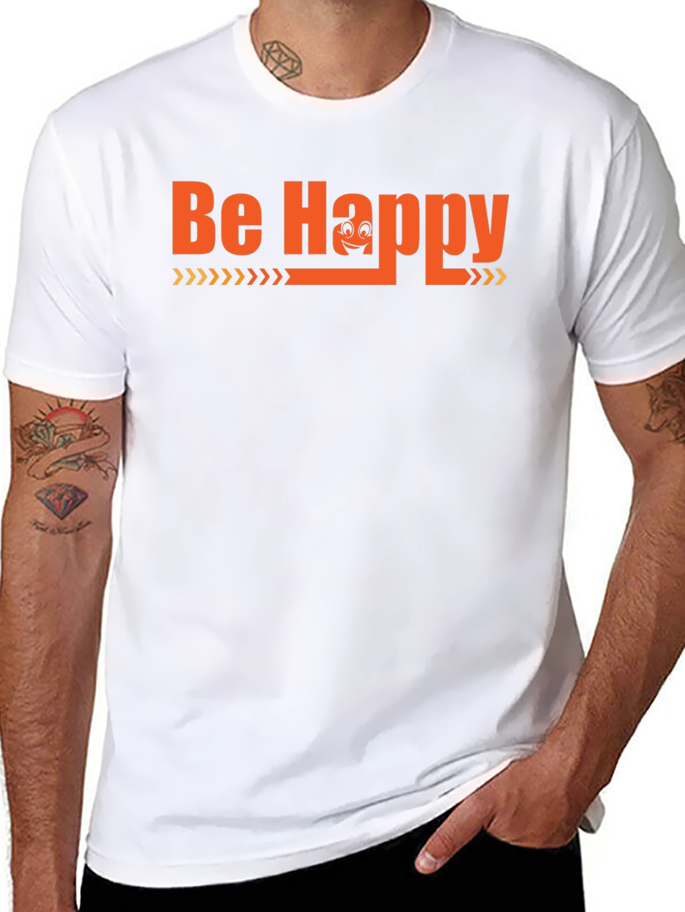 Be Happy Graphic Tee - Black
