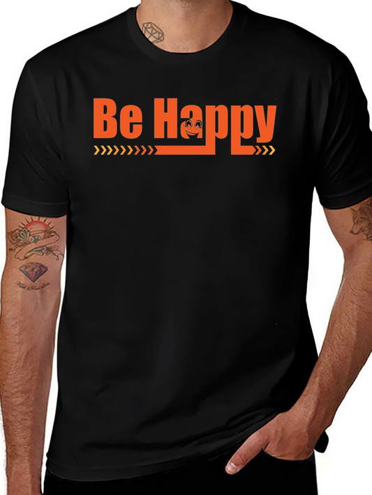 Be Happy Graphic Tee - Black