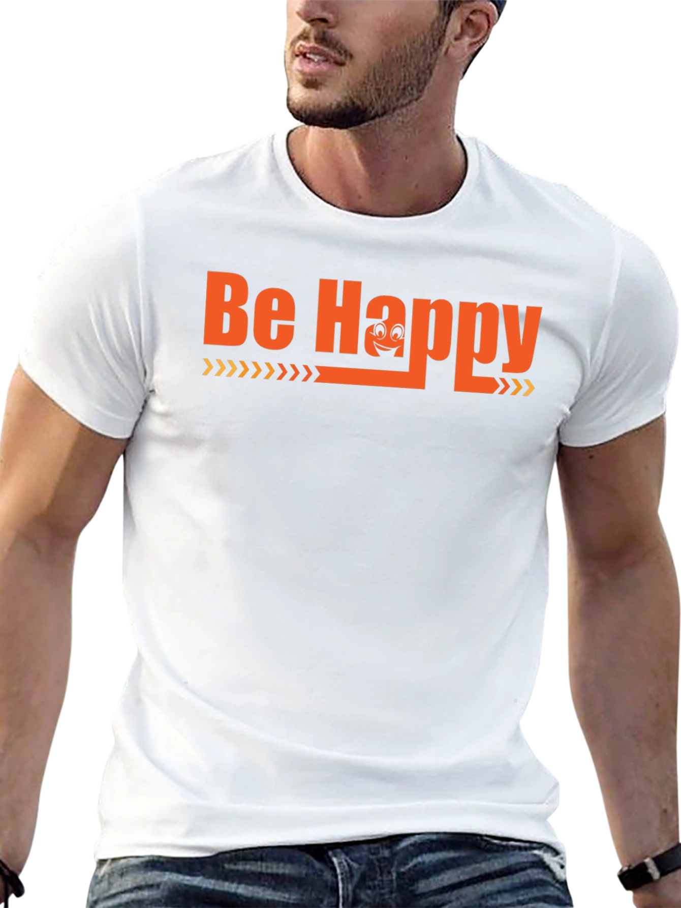 Be Happy Graphic Tee - Black