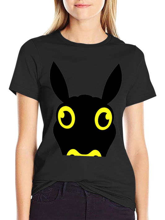 Fun Black Cartoon Animal Graphic Tee