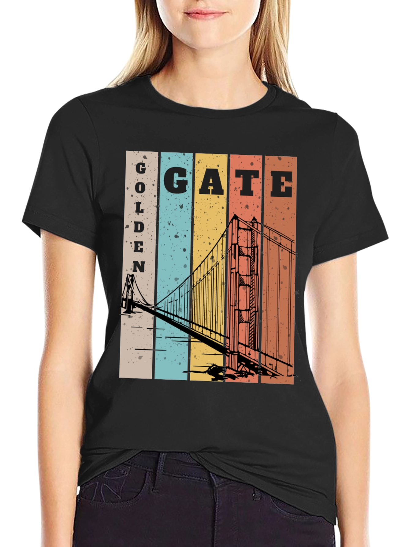 Retro Golden Gate Bridge Graphic T-Shirt