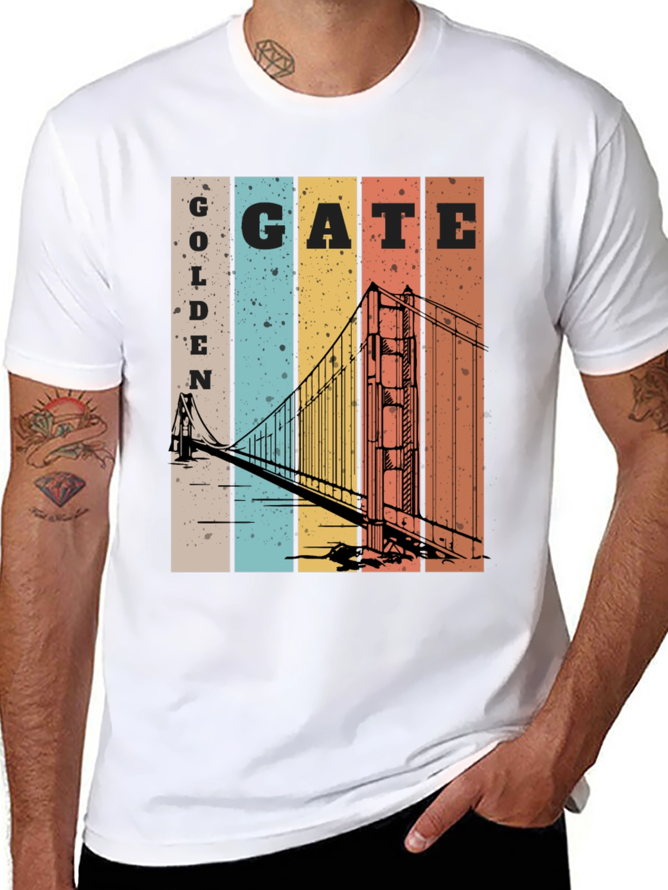 Retro Golden Gate Bridge Graphic T-Shirt