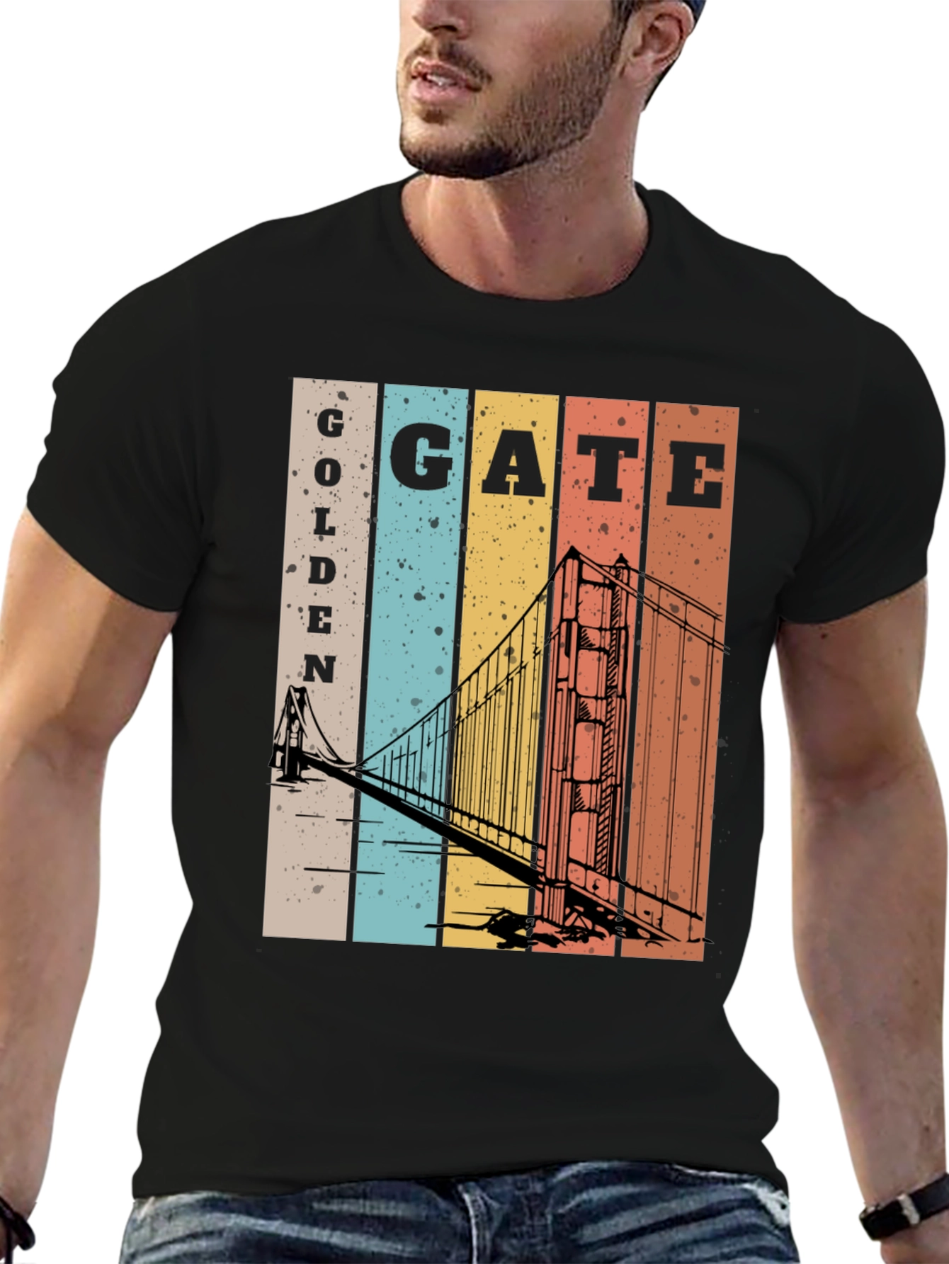 Retro Golden Gate Bridge Graphic T-Shirt