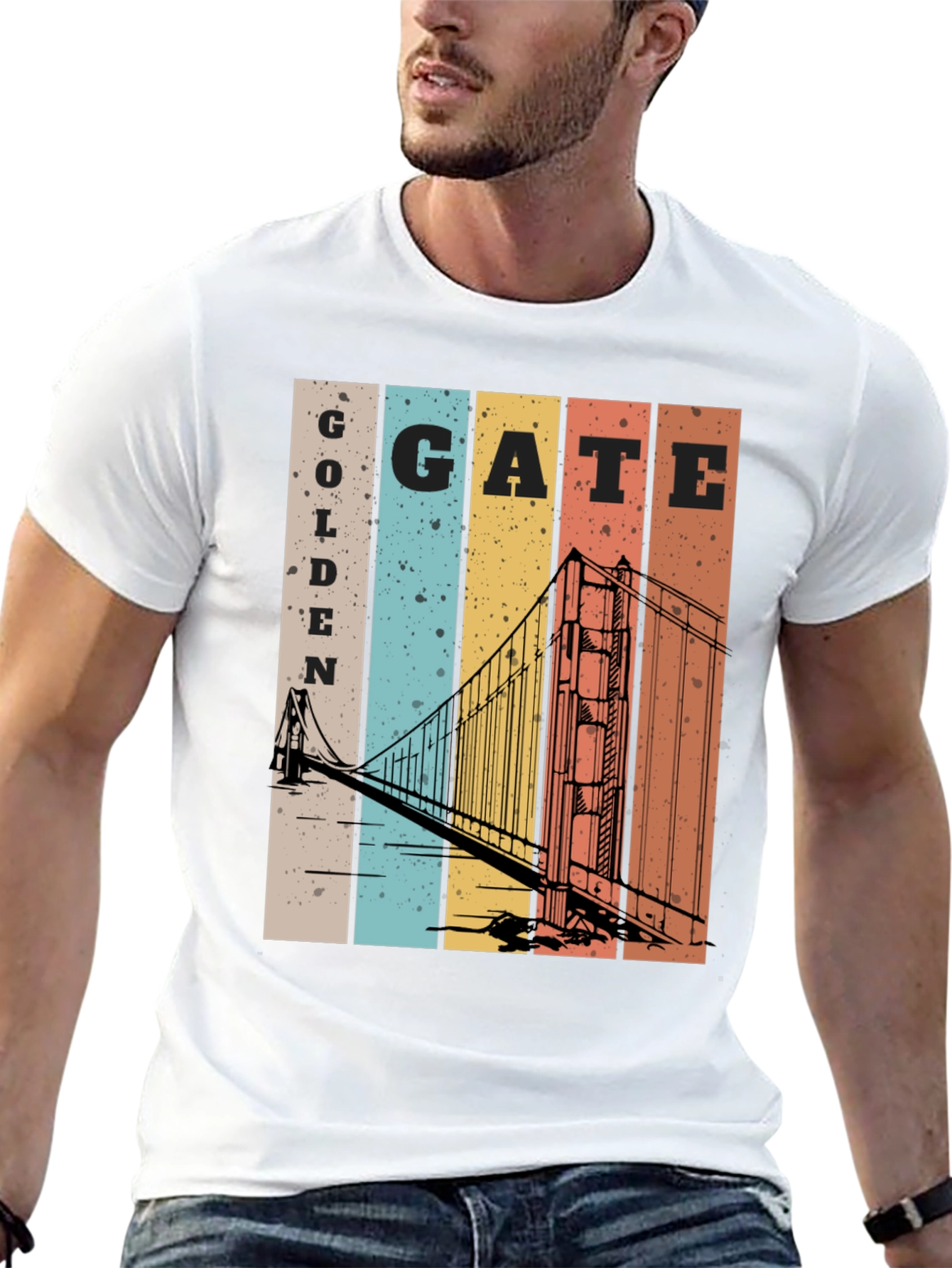 Retro Golden Gate Bridge Graphic T-Shirt