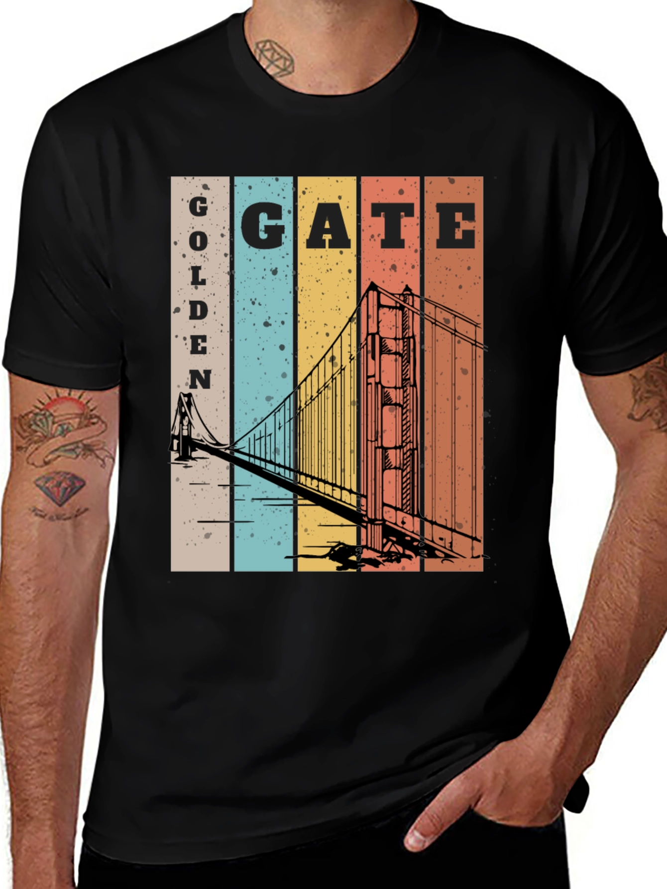 Retro Golden Gate Bridge Graphic T-Shirt