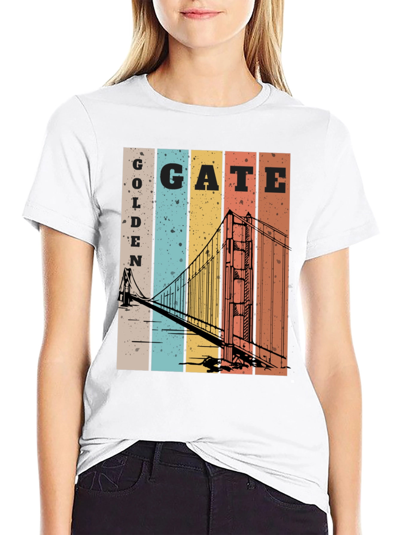 Retro Golden Gate Bridge Graphic T-Shirt