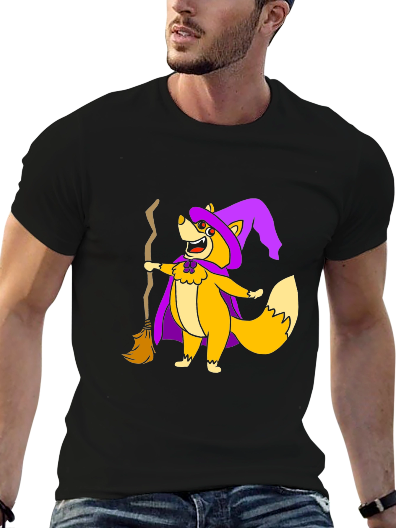 Halloween Witch Fox Graphic Tee