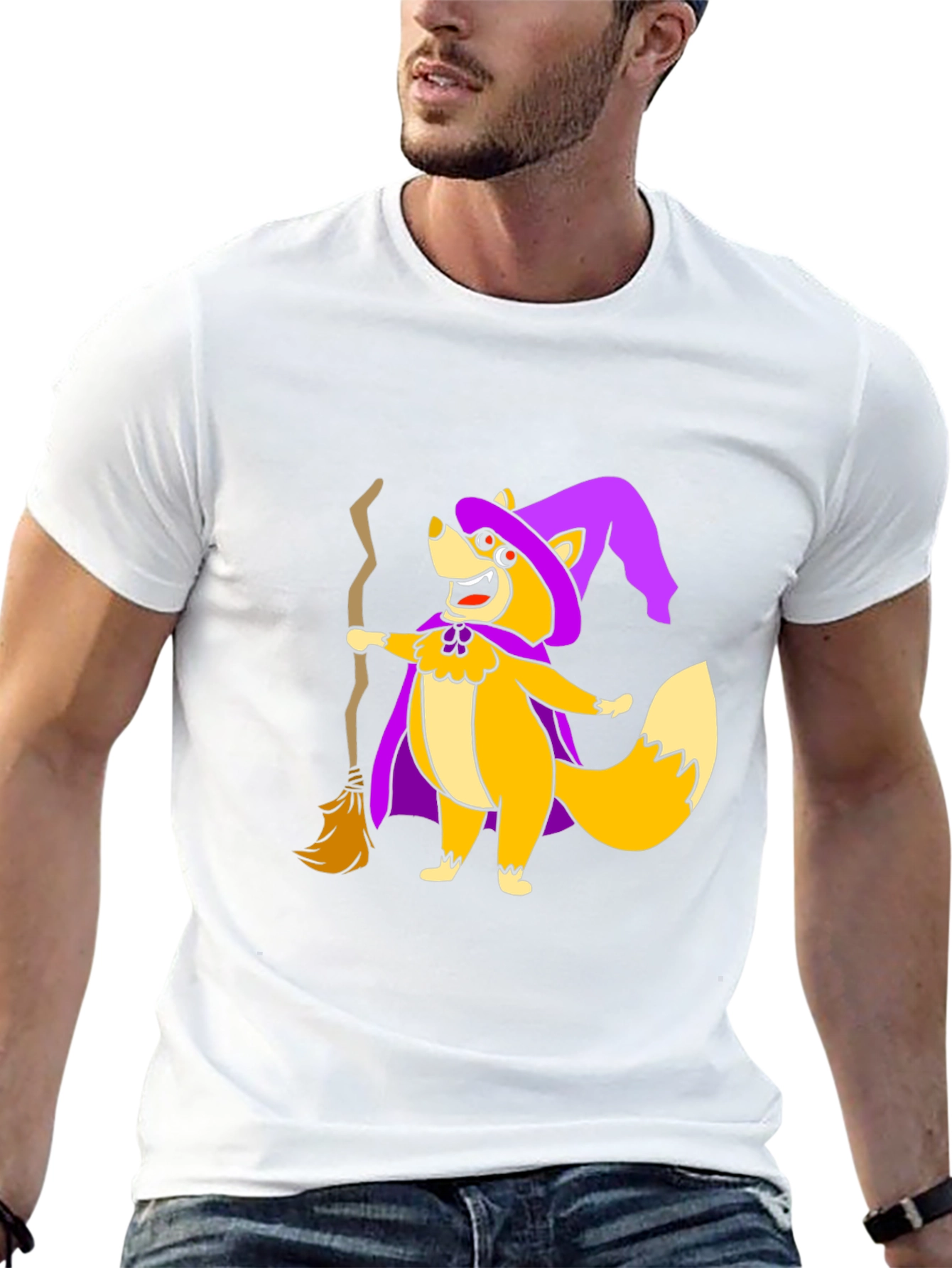 Halloween Witch Fox Graphic Tee