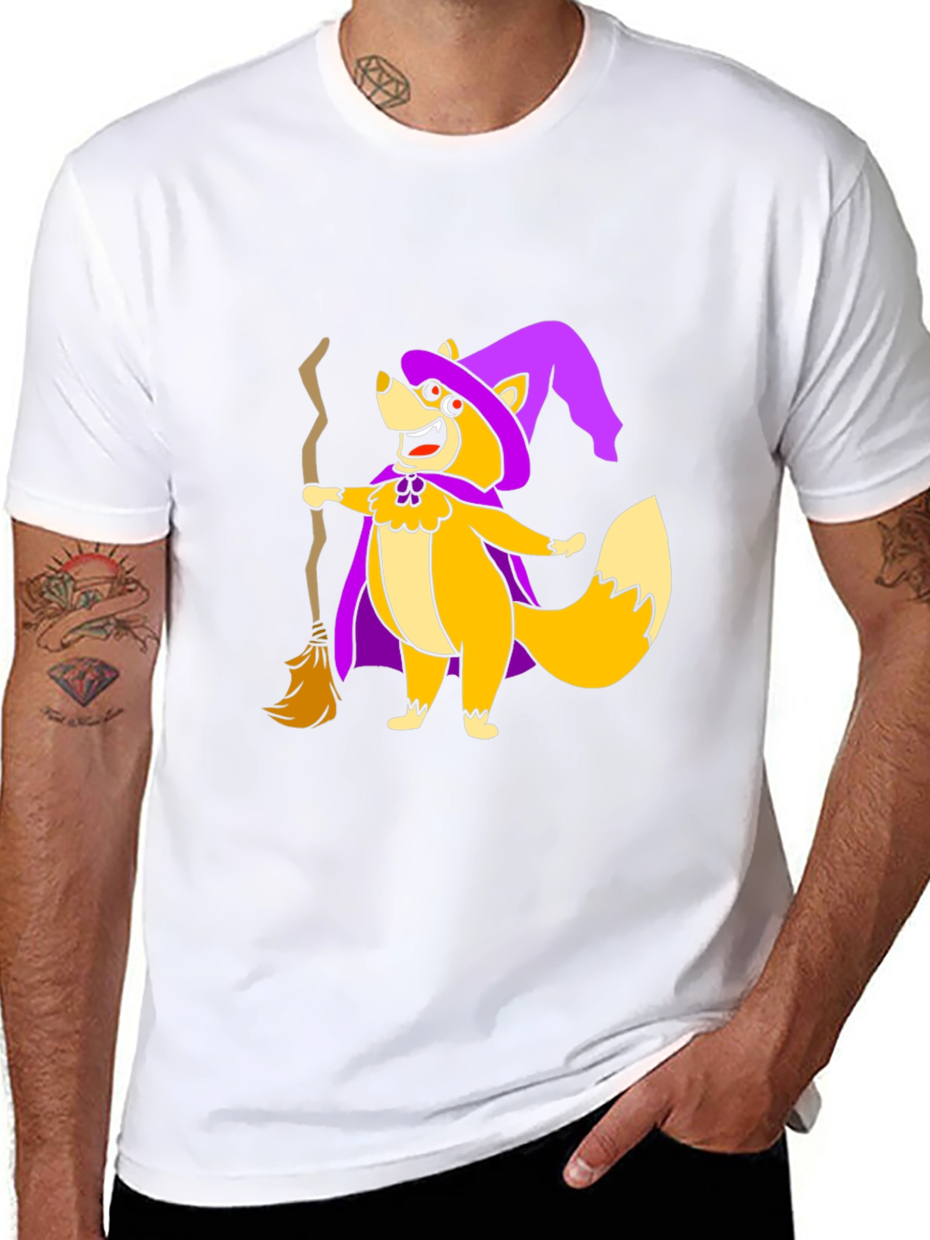 Halloween Witch Fox Graphic Tee