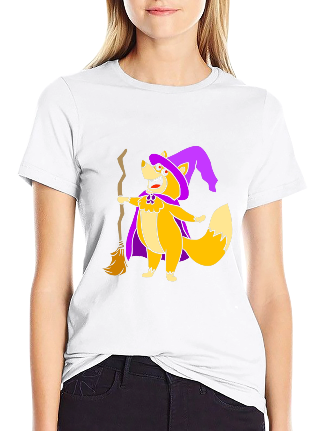 Halloween Witch Fox Graphic Tee