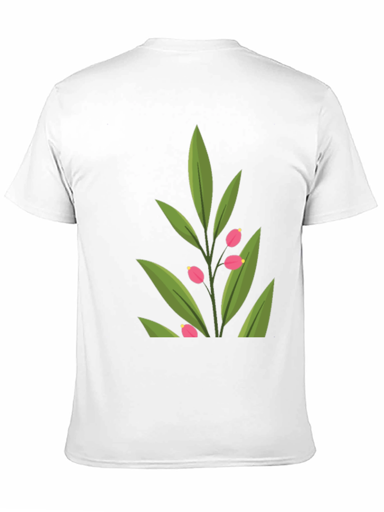 Stylish Black T-Shirt with Green Floral Design