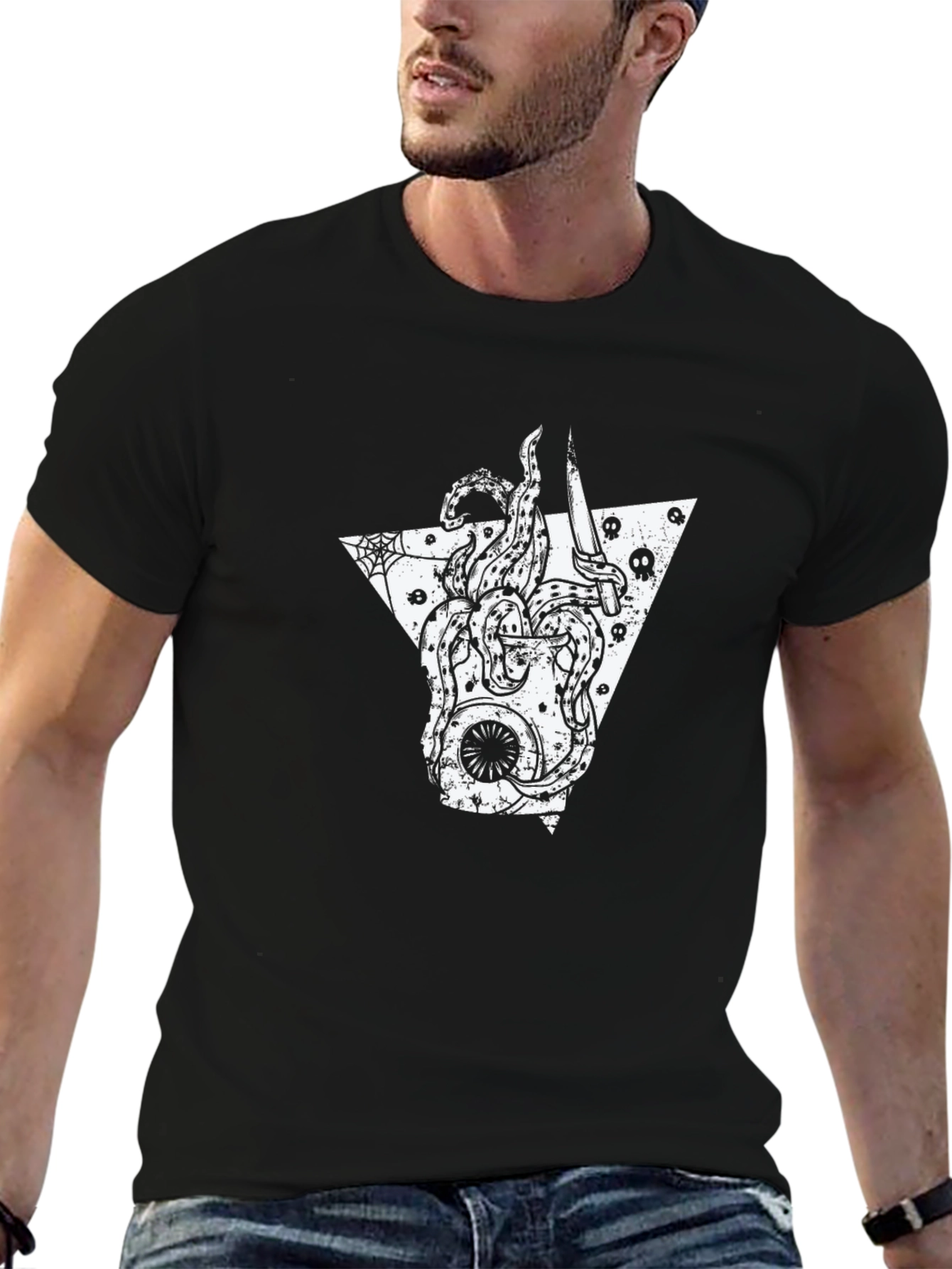 Octopus Guitar Black T-Shirt - Edgy Graphic Tee