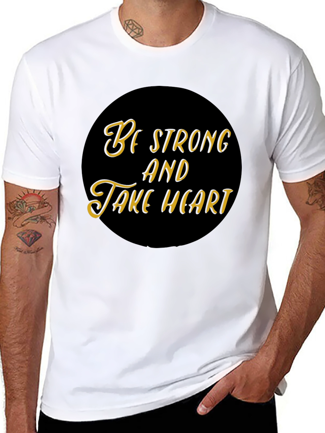 Be Strong and Take Heart Black Tee