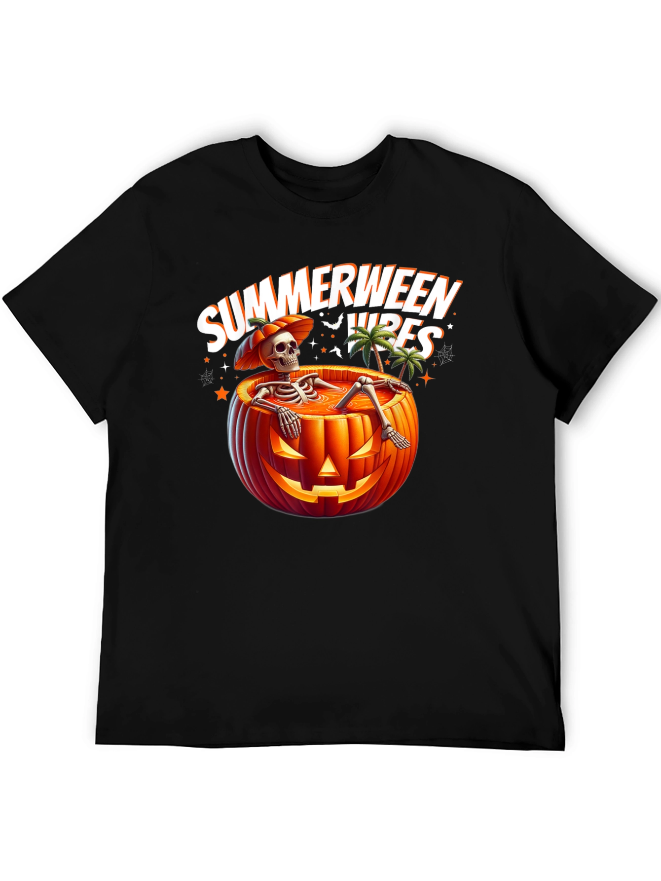 Summerween Vibes T-Shirt - Skeleton in Pumpkin