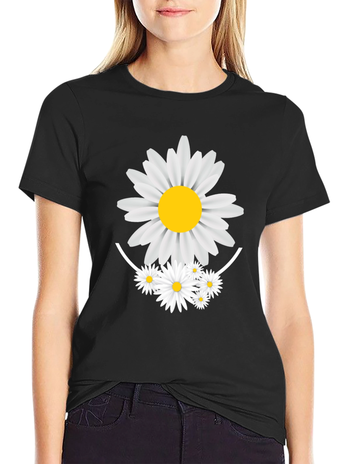 Daisy Graphic Black T-Shirt