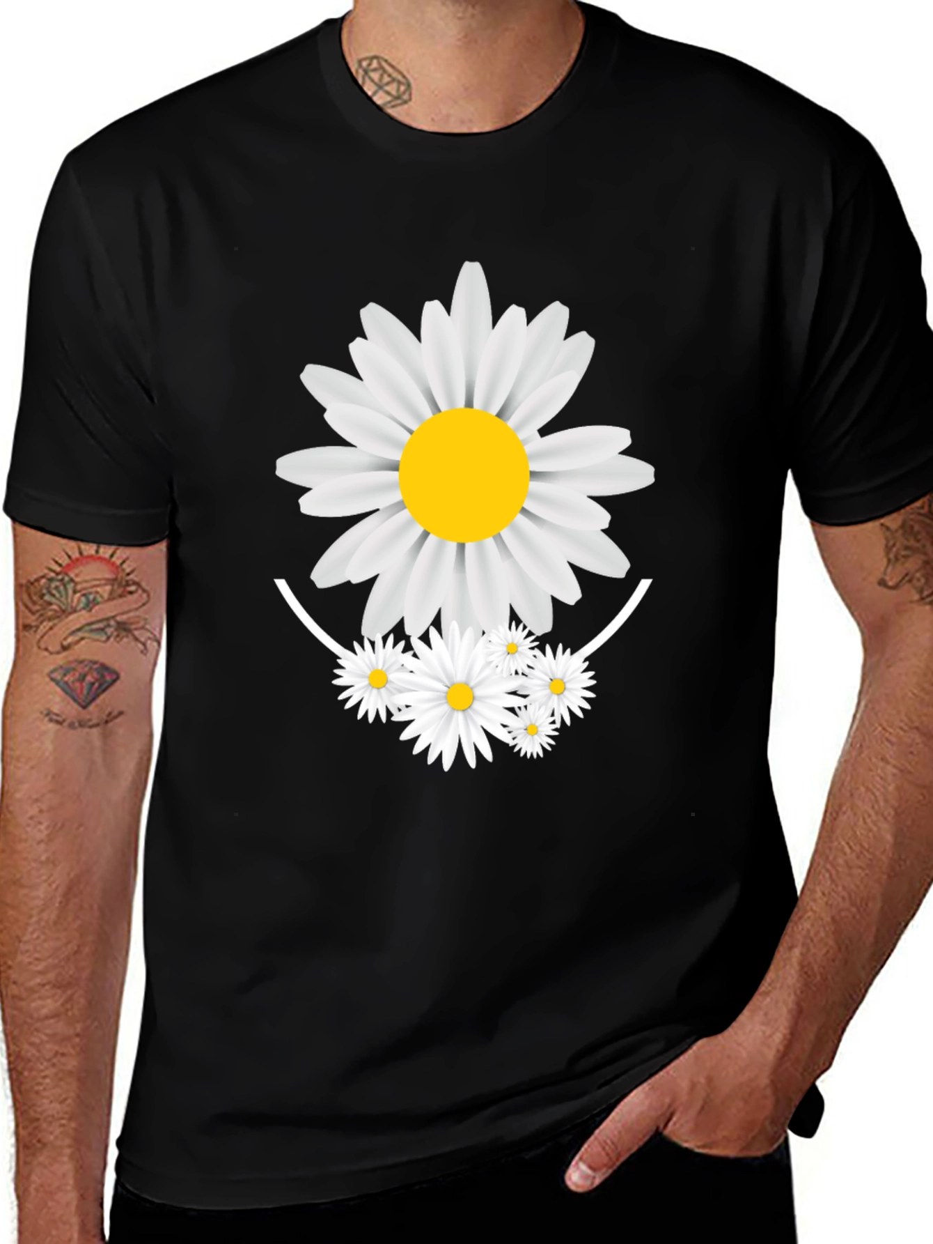Daisy Graphic Black T-Shirt