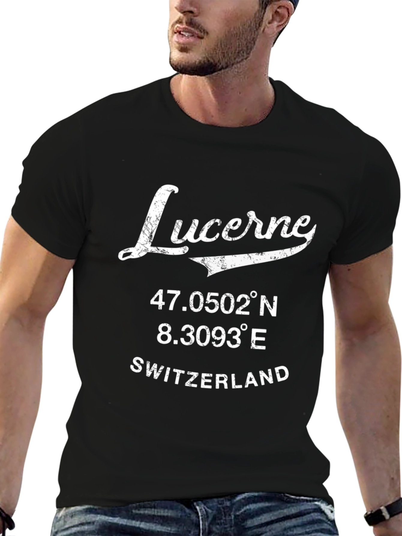 Lucerne Switzerland Coordinates T-Shirt