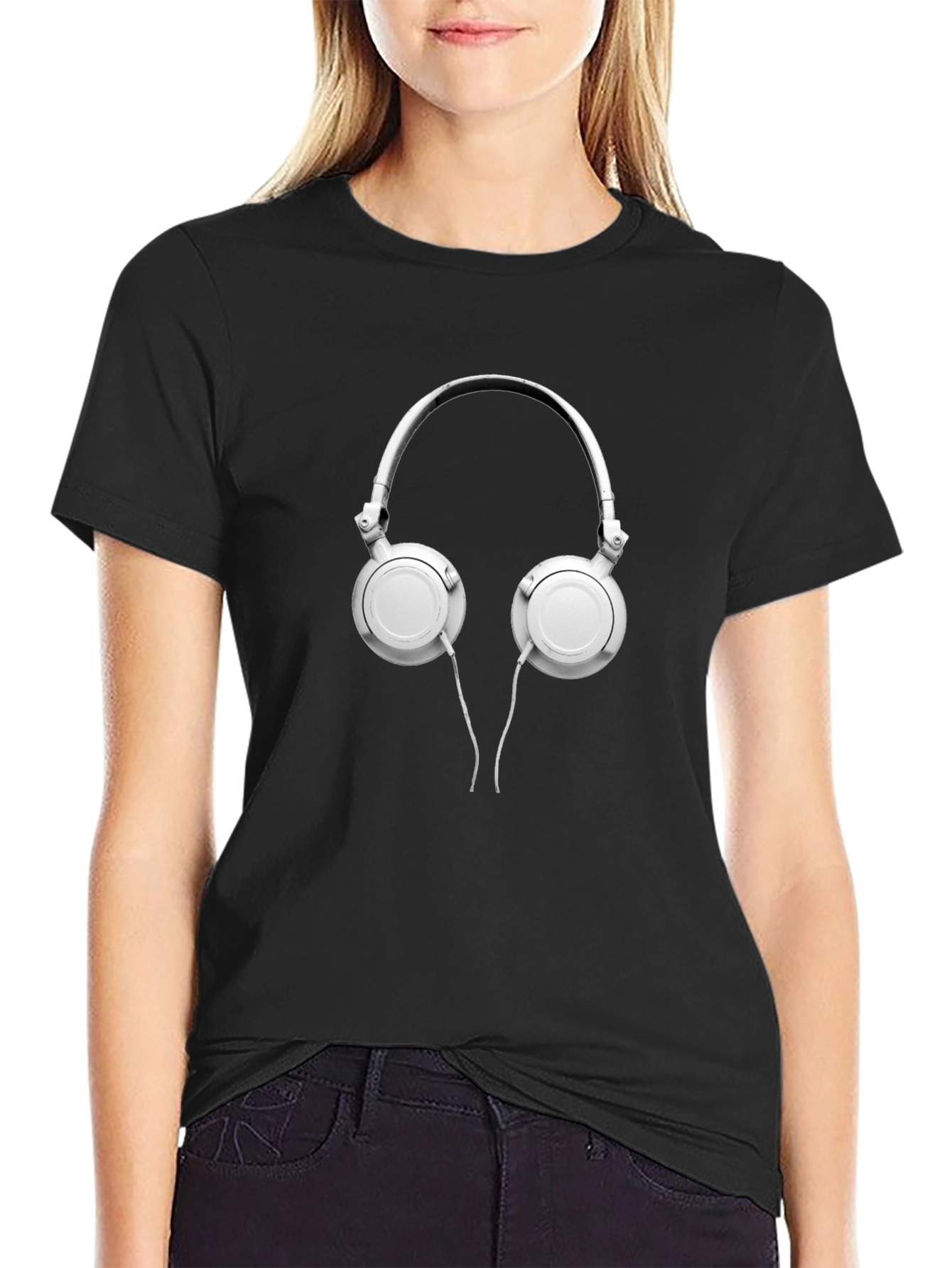 Headphone Graphic Black T-Shirt