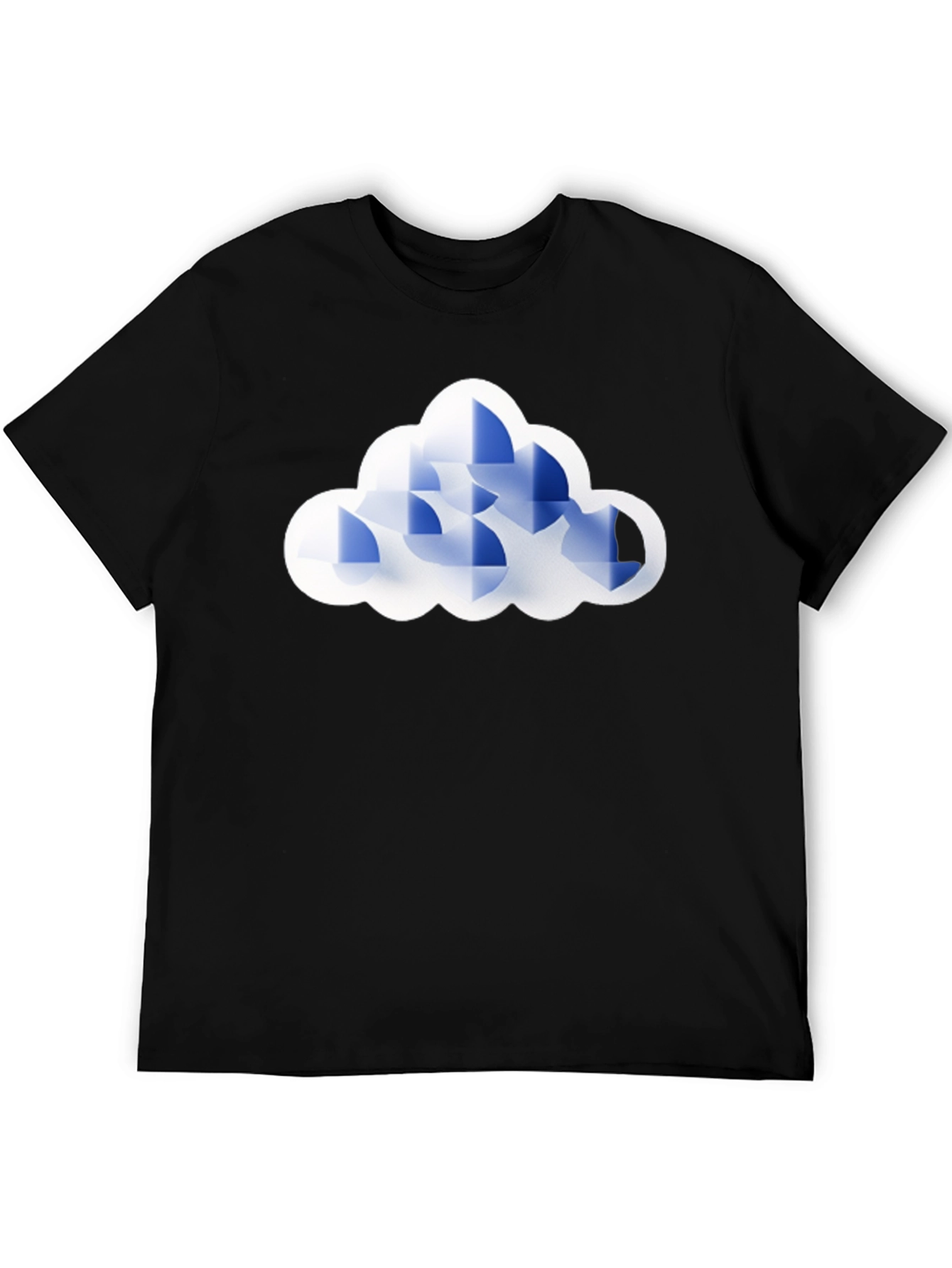 Geometric Cloud Graphic Tee - Black