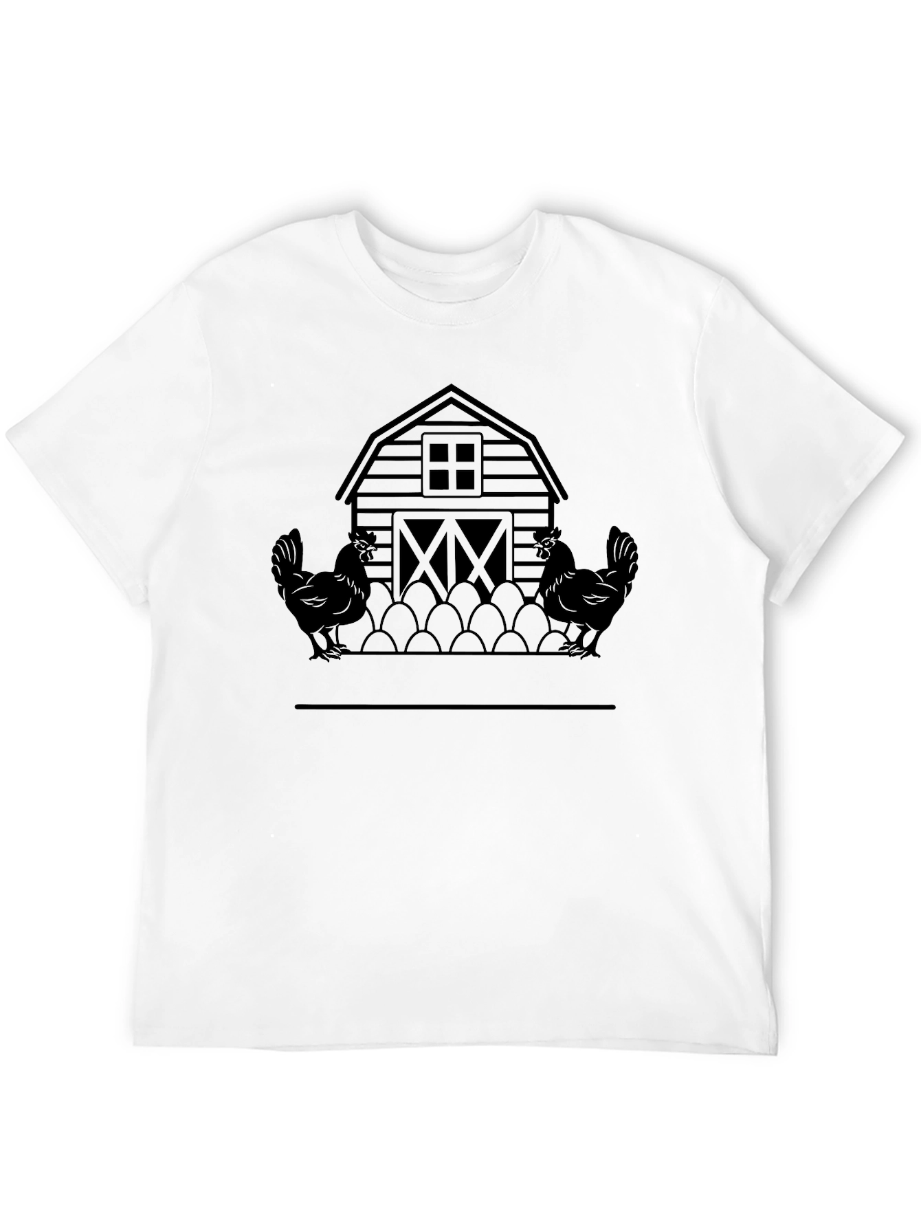 Barnyard Rooster & Eggs Graphic Tee - Black