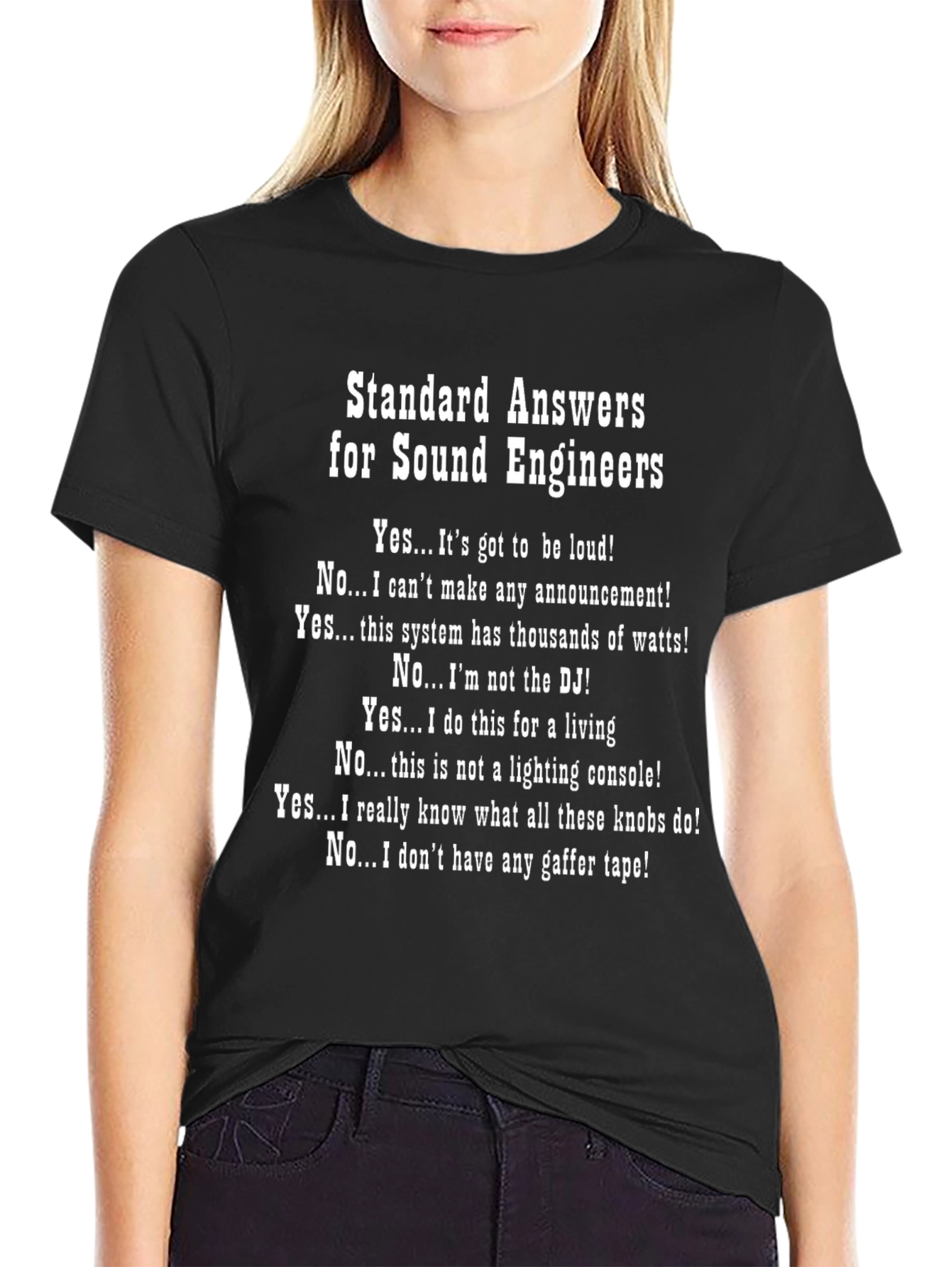 Sound Engineer T-Shirt - Standard Answers Funny Tee