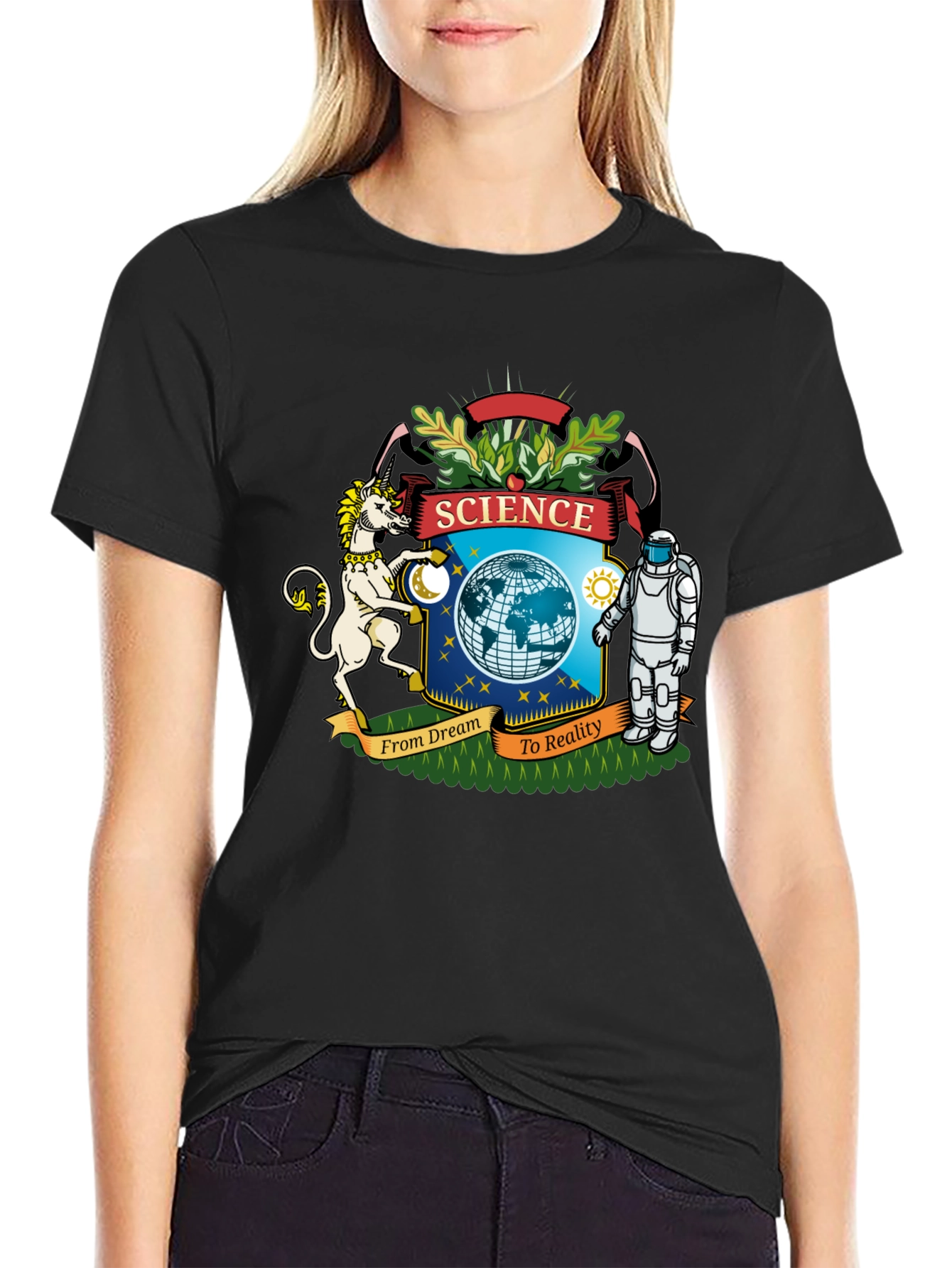 Science From Dream To Reality Black T-Shirt