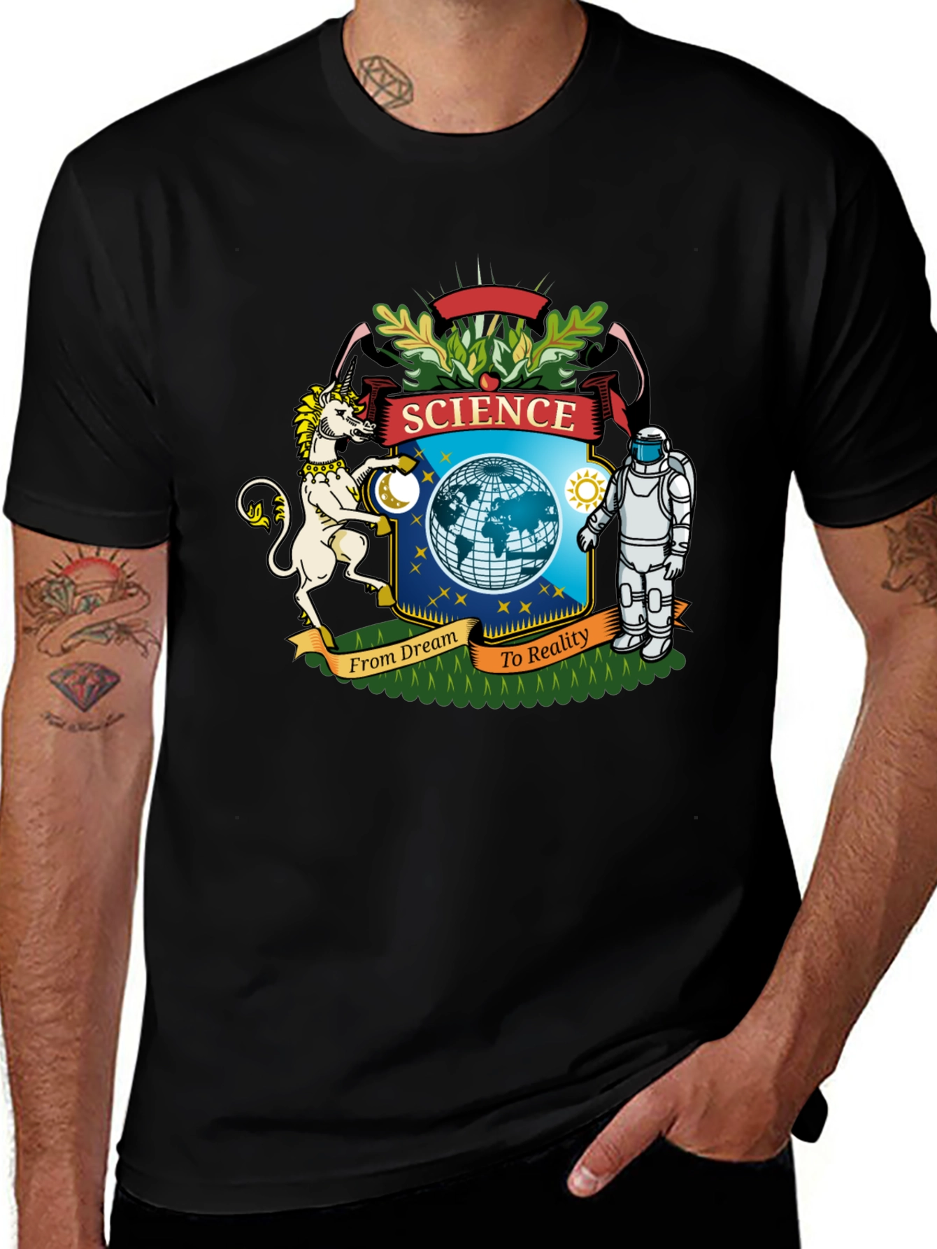 Science From Dream To Reality Black T-Shirt