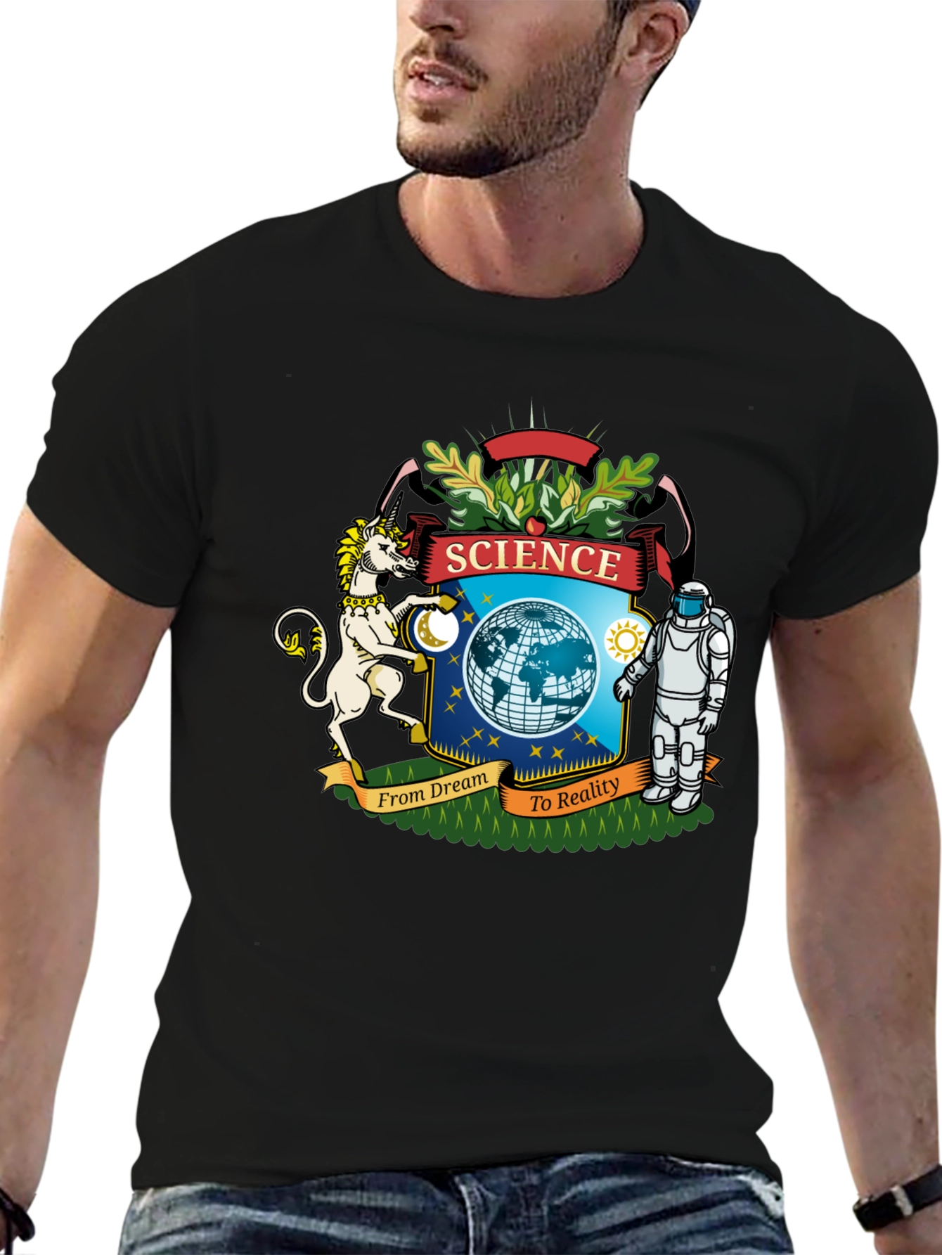 Science From Dream To Reality Black T-Shirt