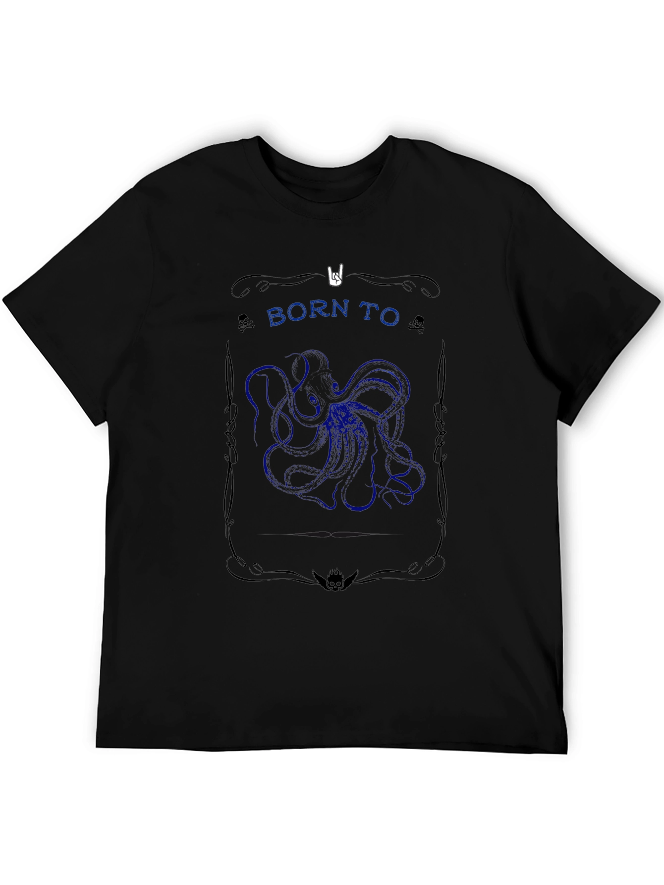 Born To Rock Kraken T-Shirt - Black