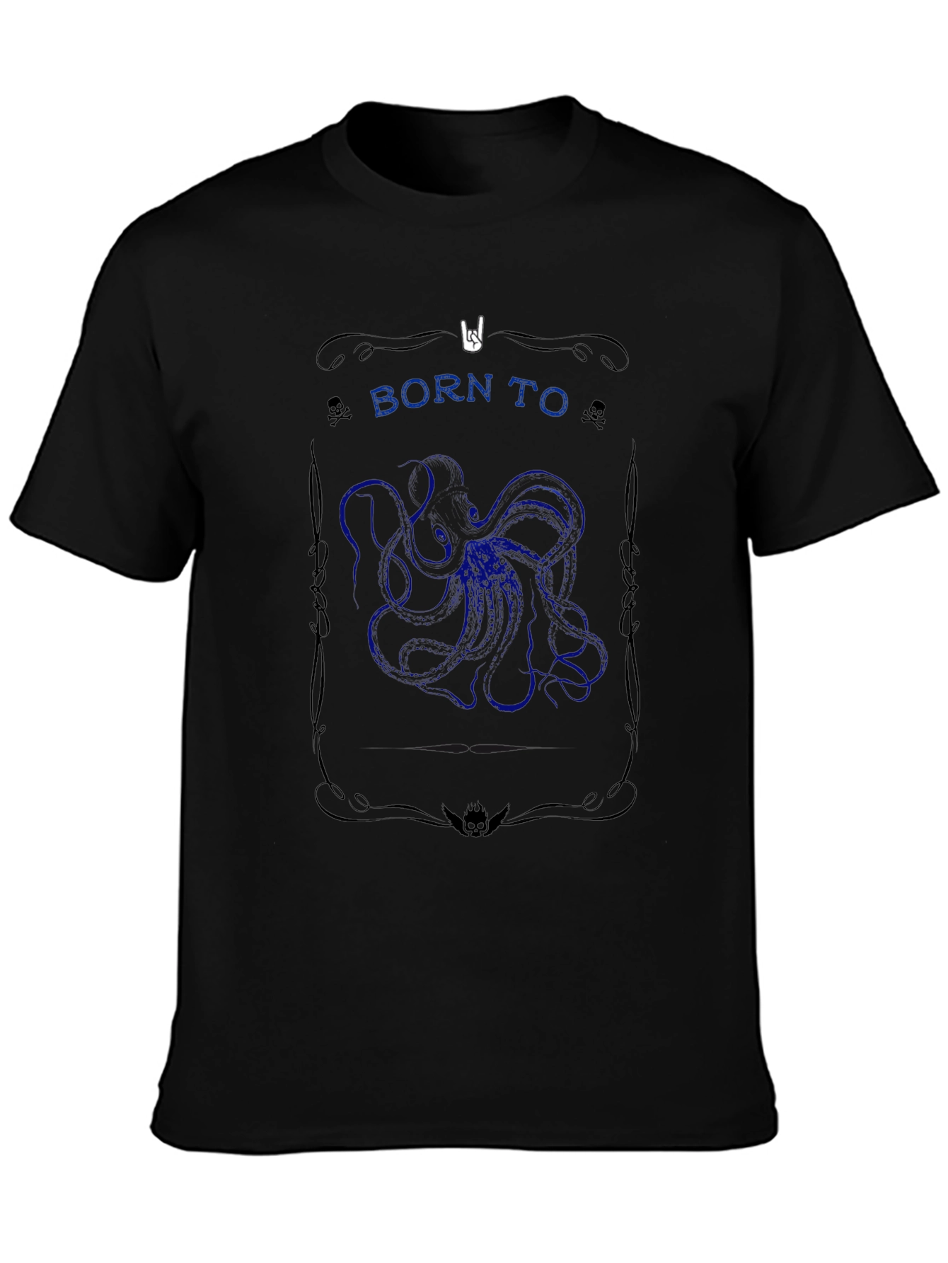Born To Rock Kraken T-Shirt - Black