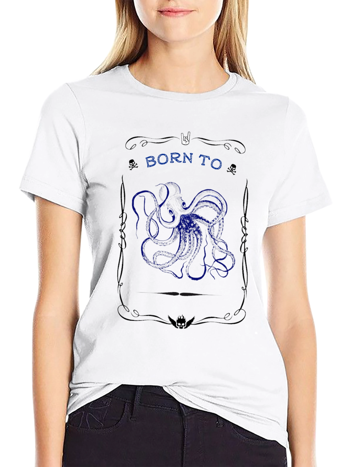 Born To Rock Kraken T-Shirt - Black