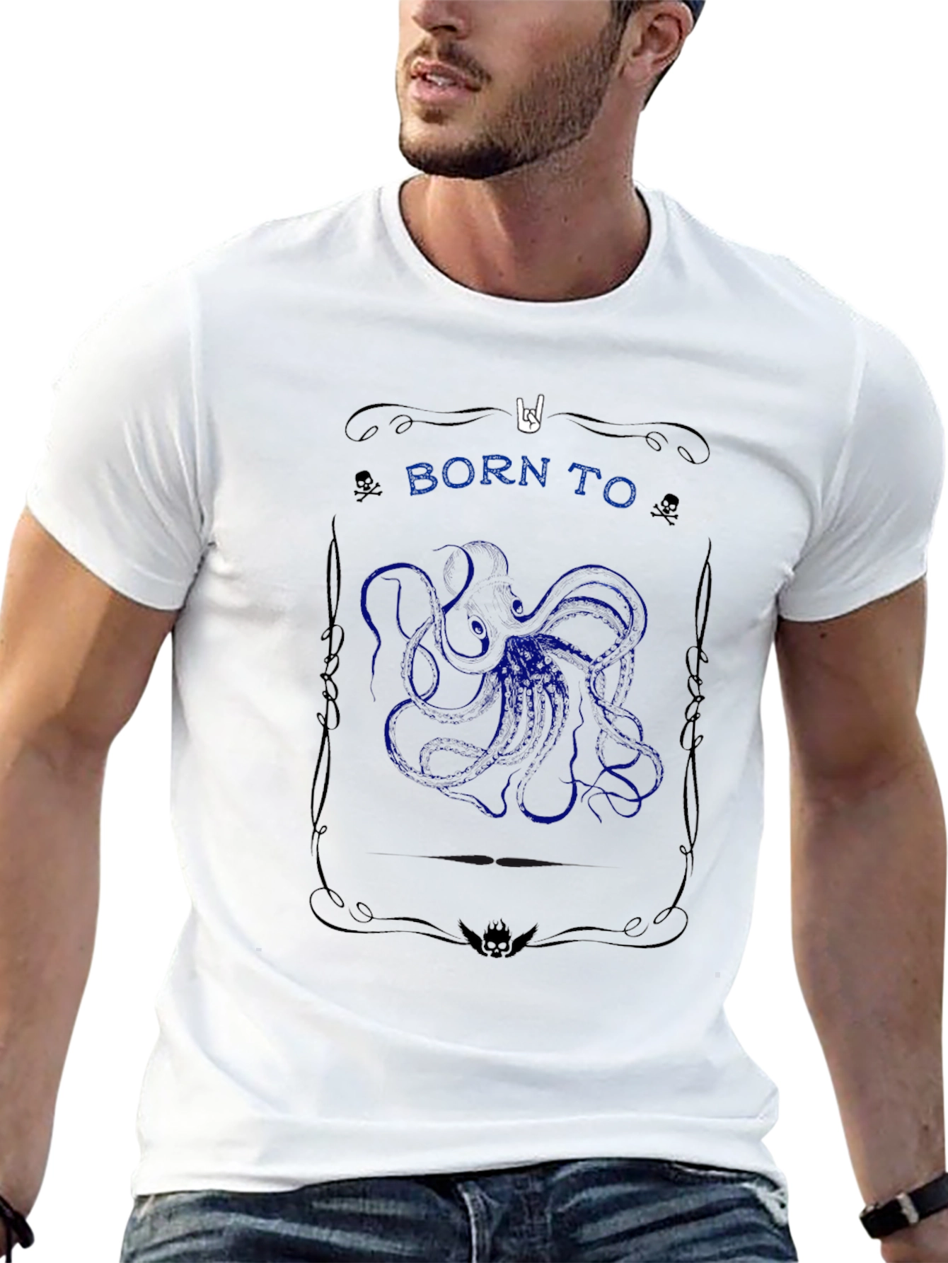 Born To Rock Kraken T-Shirt - Black