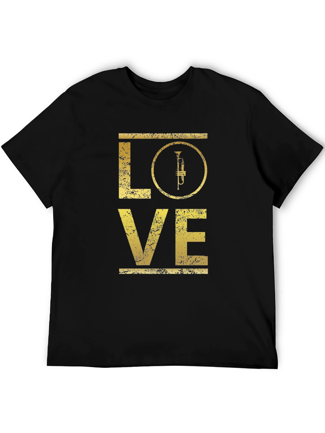 Love Trumpet Graphic Tee - Black Cotton T-Shirt