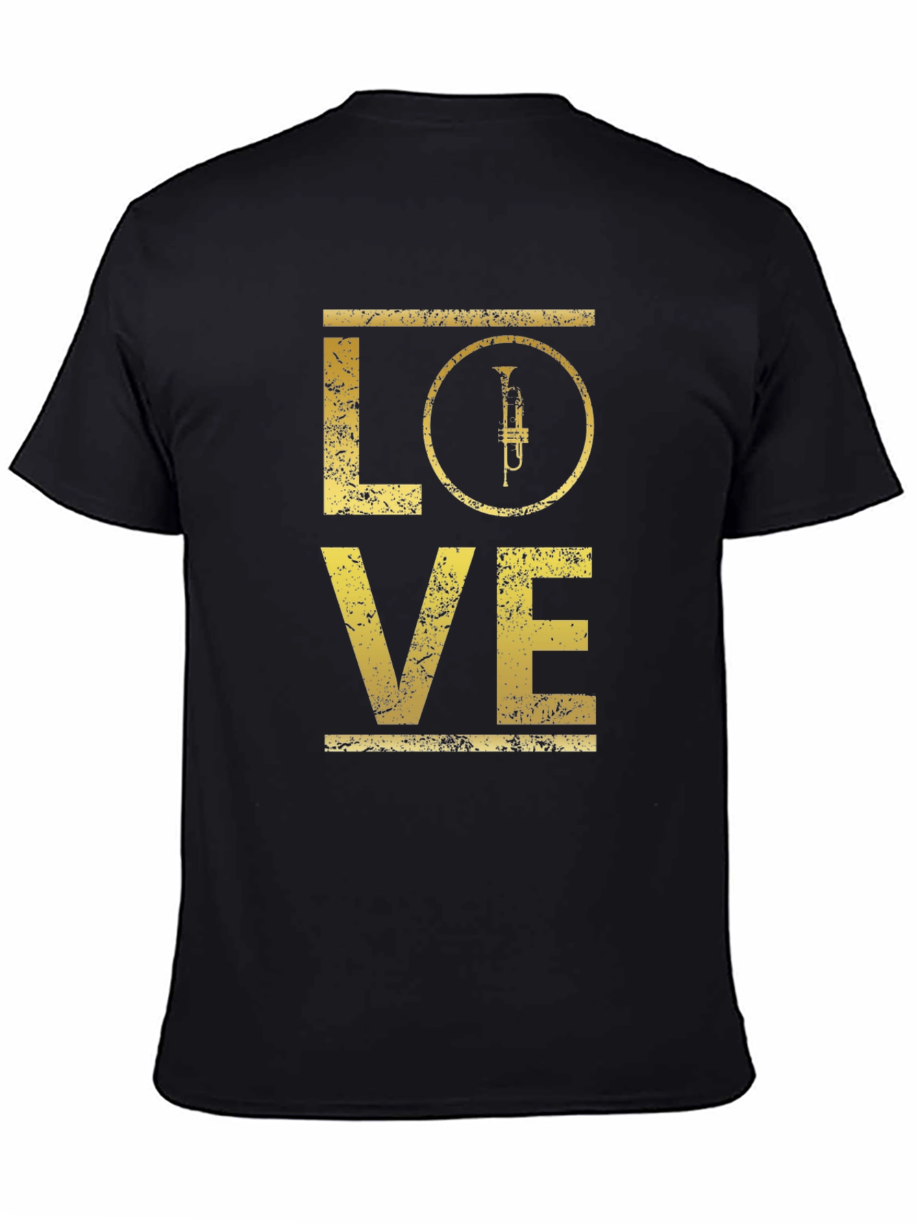 Love Trumpet Graphic Tee - Black Cotton T-Shirt
