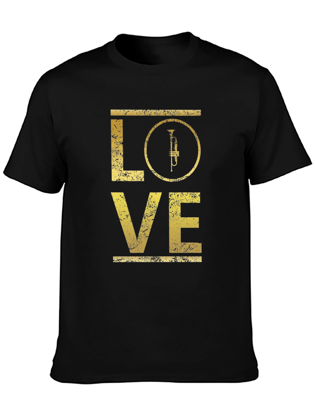 Love Trumpet Graphic Tee - Black Cotton T-Shirt