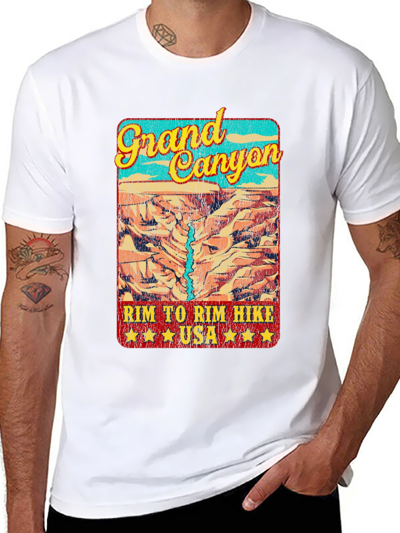Grand Canyon Rim Hike T-Shirt - USA Travel Souvenir