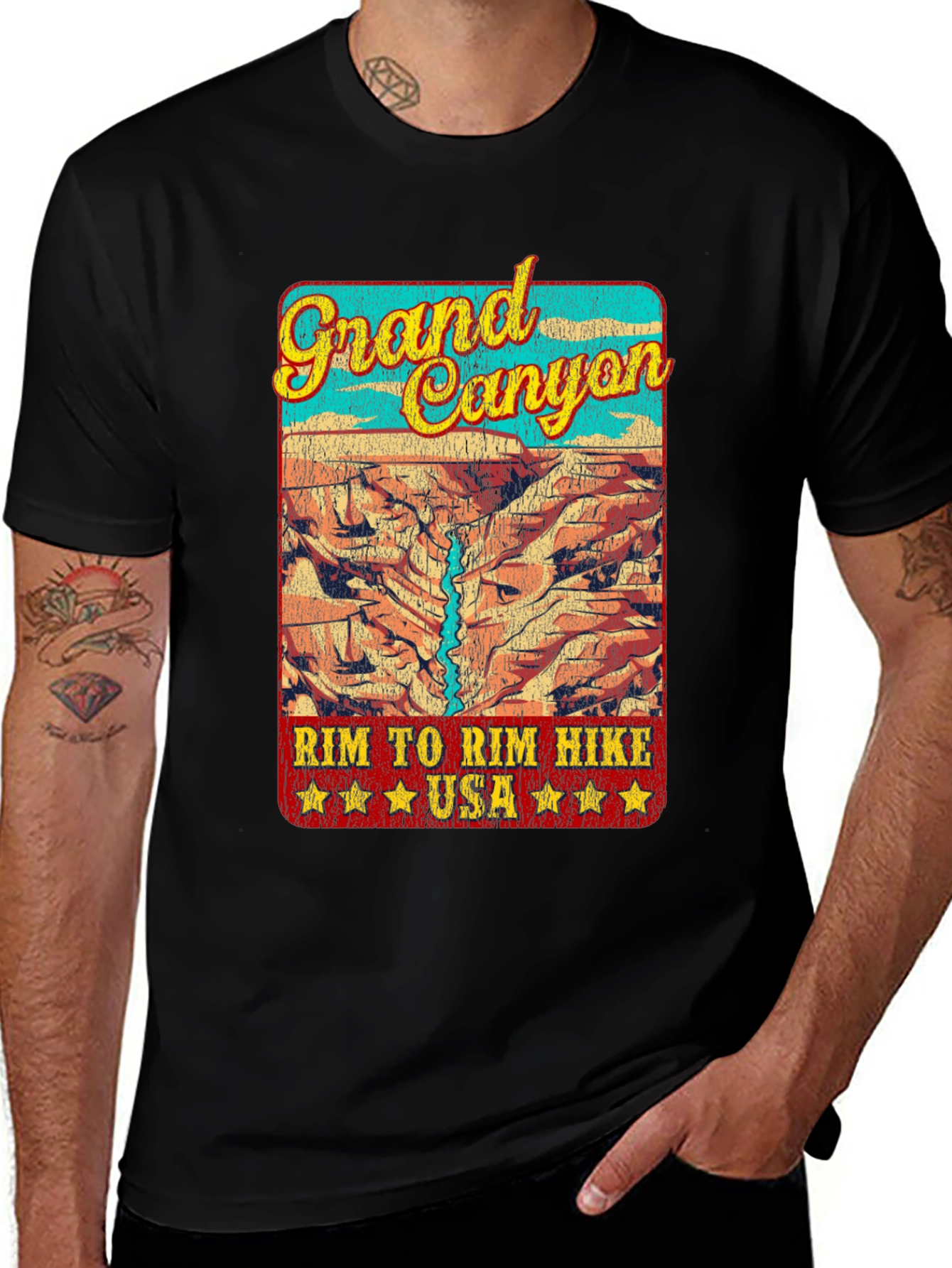 Grand Canyon Rim Hike T-Shirt - USA Travel Souvenir
