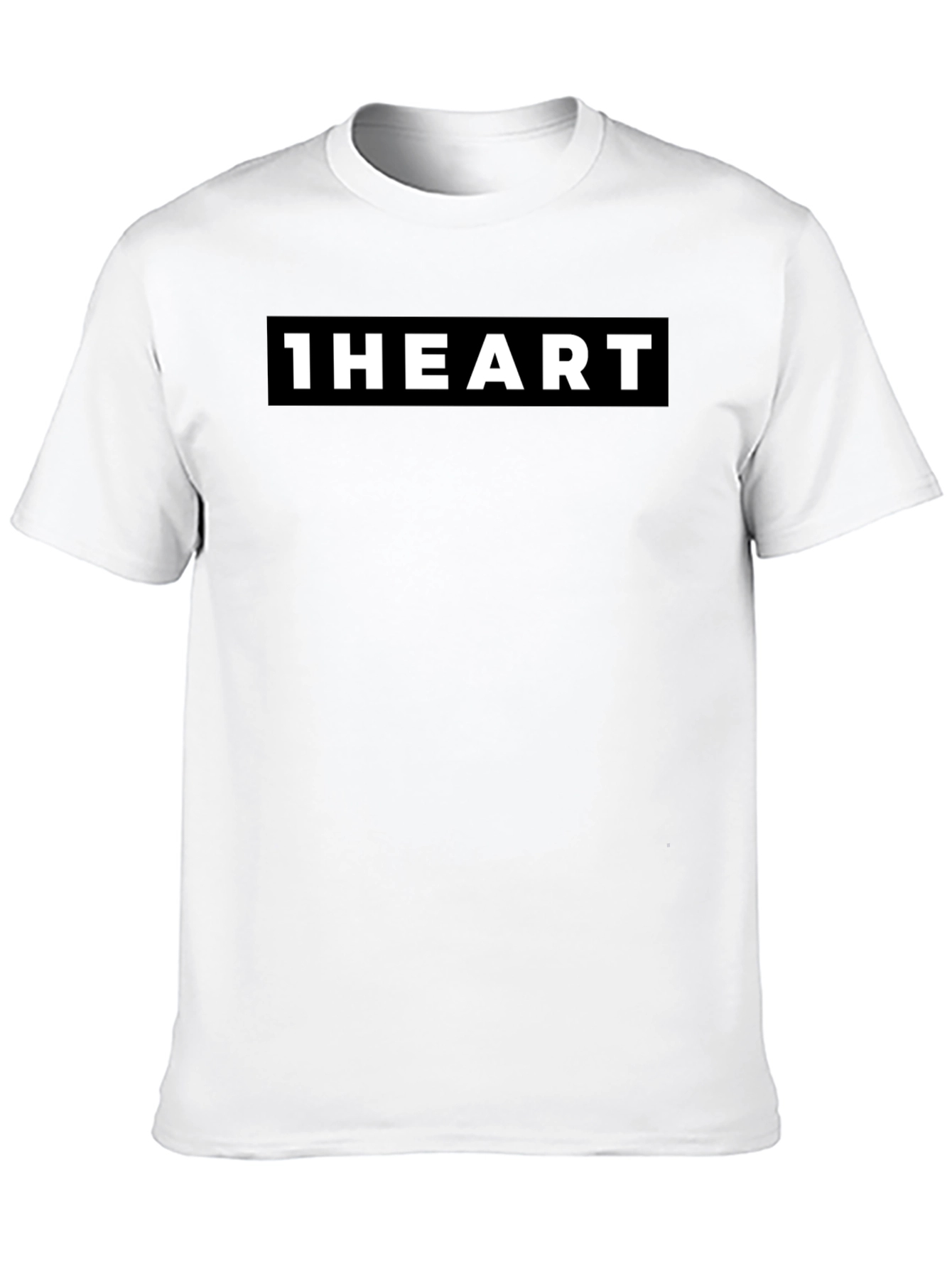 1HEART Black Crew Neck Graphic Tee
