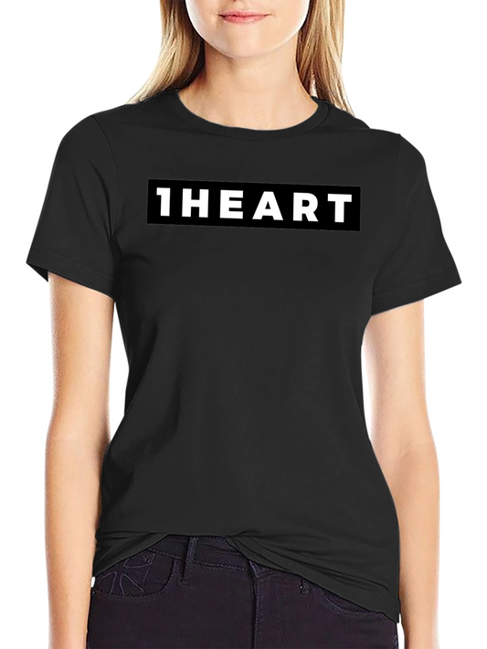 1HEART Black Crew Neck Graphic Tee