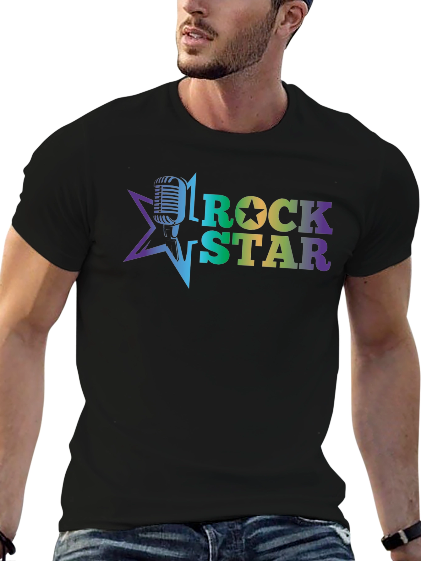 Rock Star Graphic Tee - Black Unisex T-Shirt