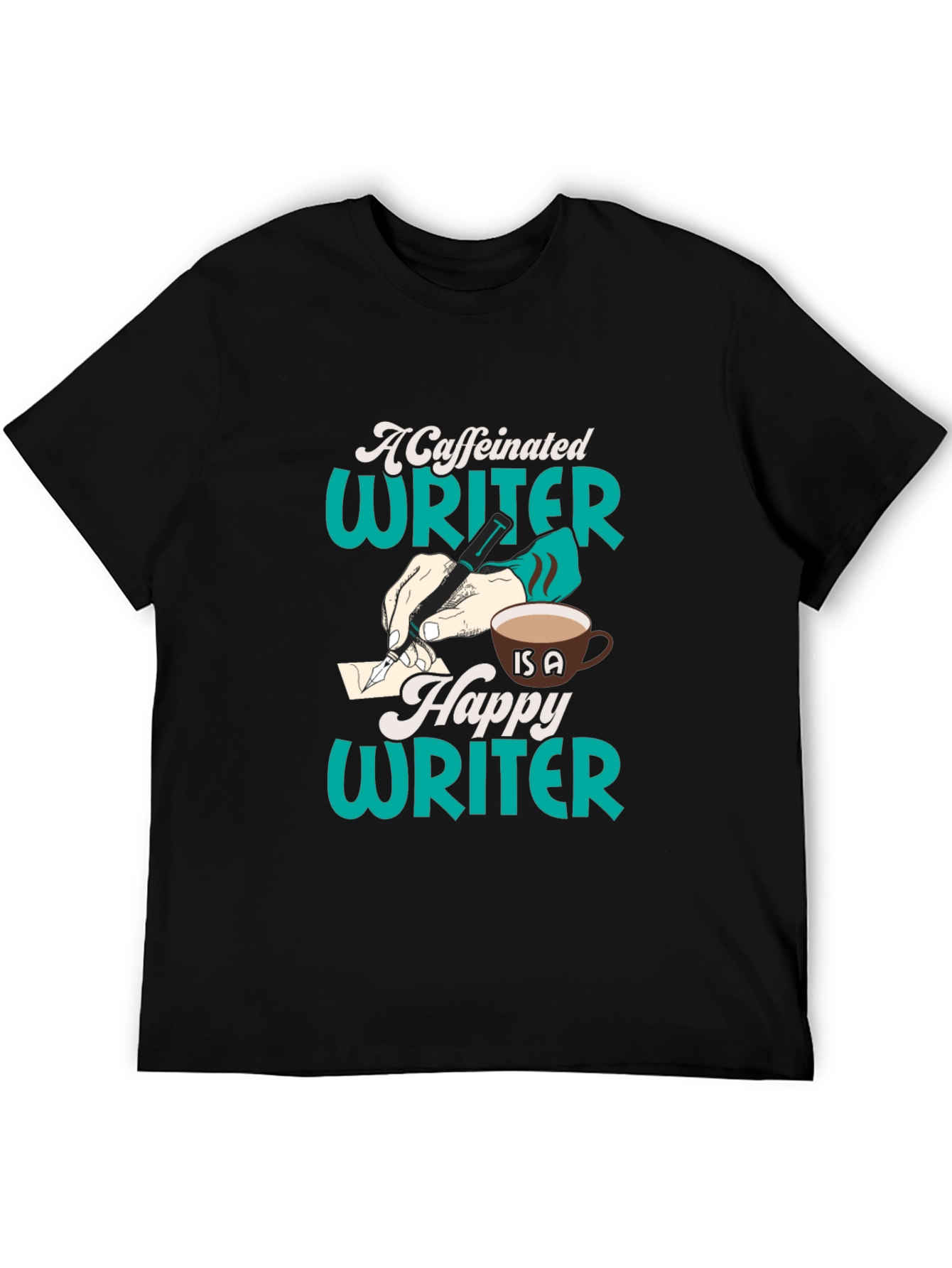 Caffeinated Writer Graphic Tee - Black