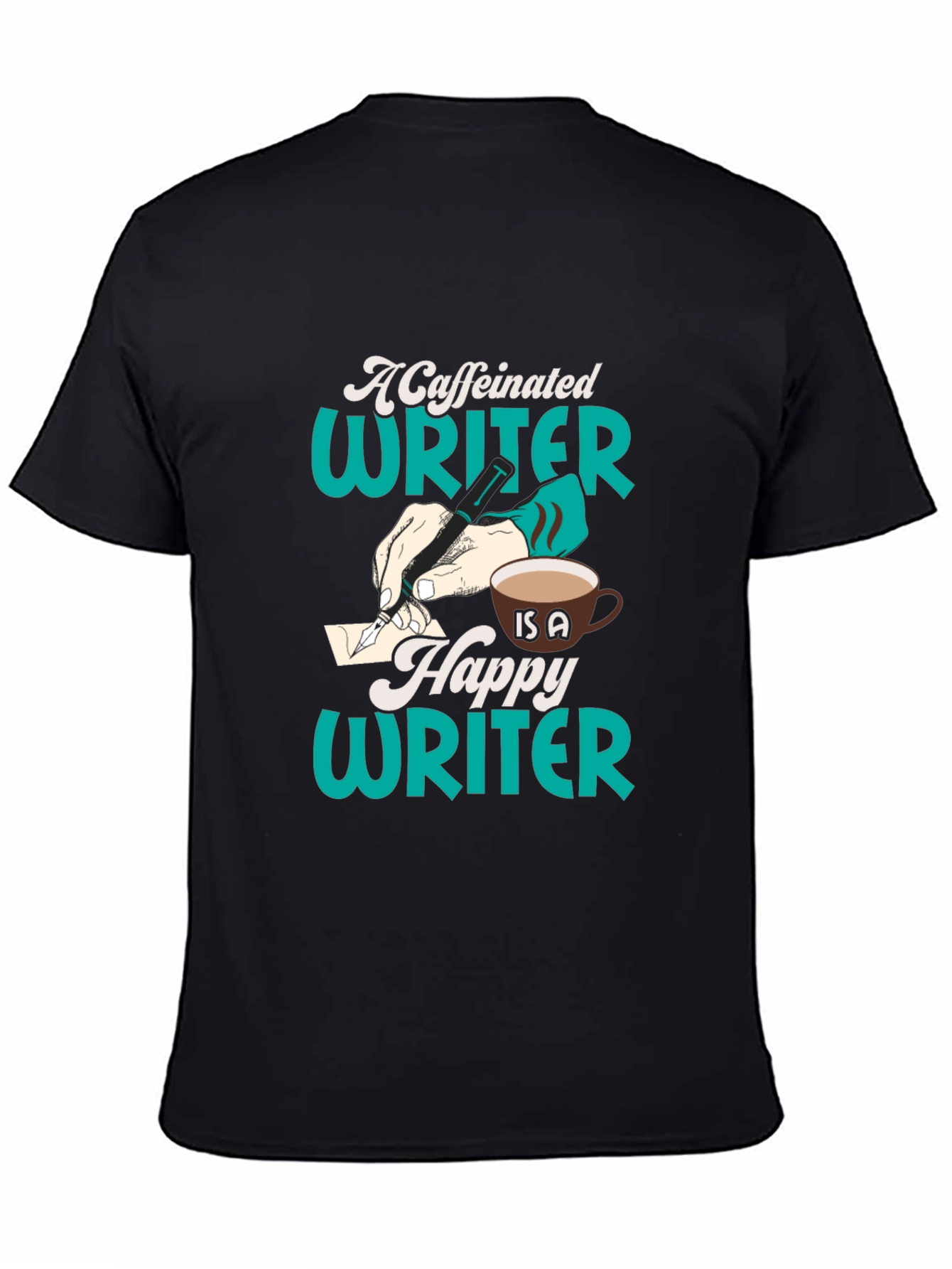 Caffeinated Writer Graphic Tee - Black