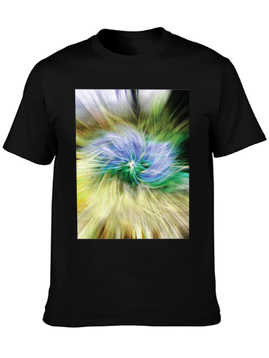 Abstract Swirl Graphic Tee - Black