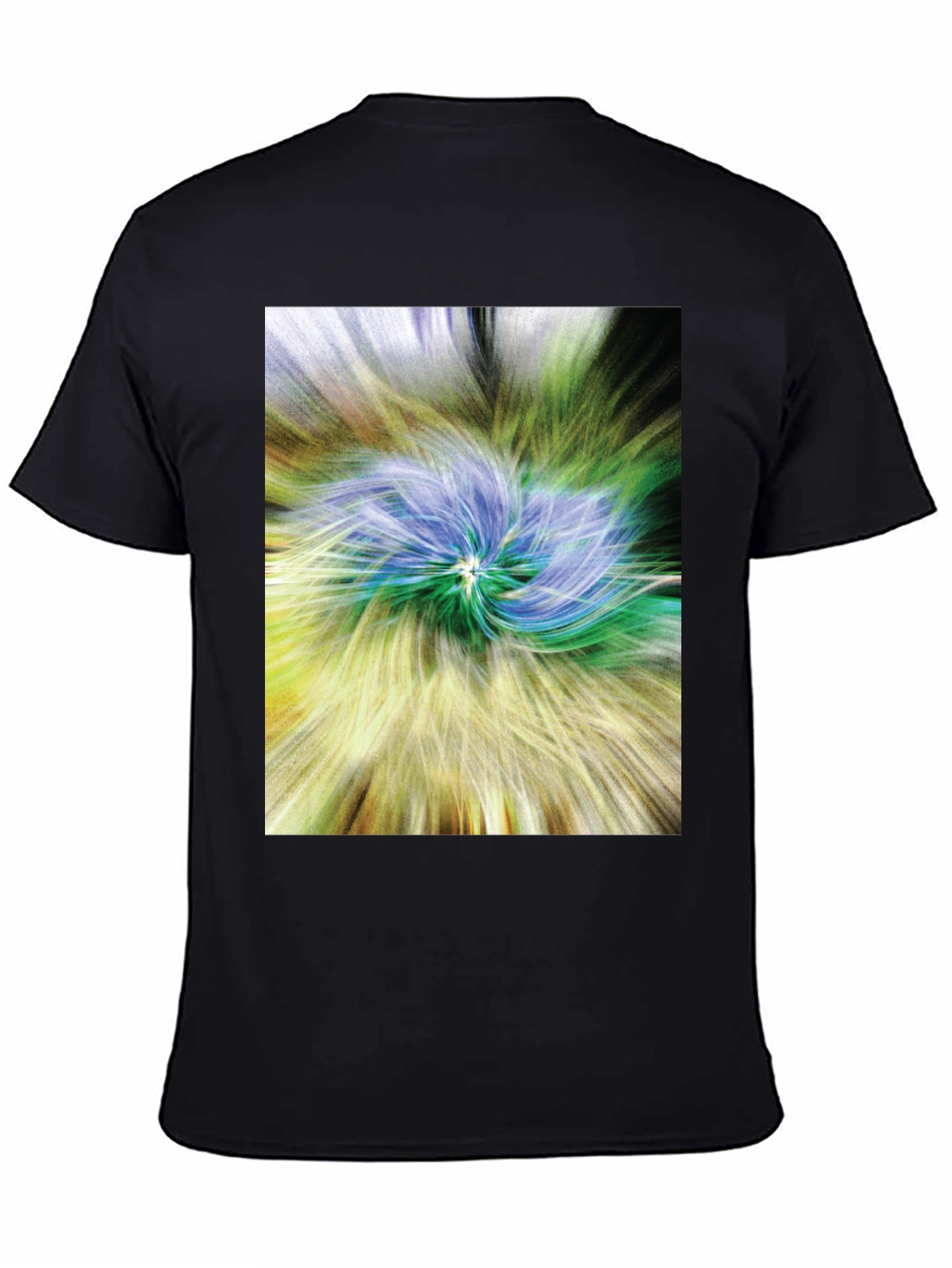 Abstract Swirl Graphic Tee - Black